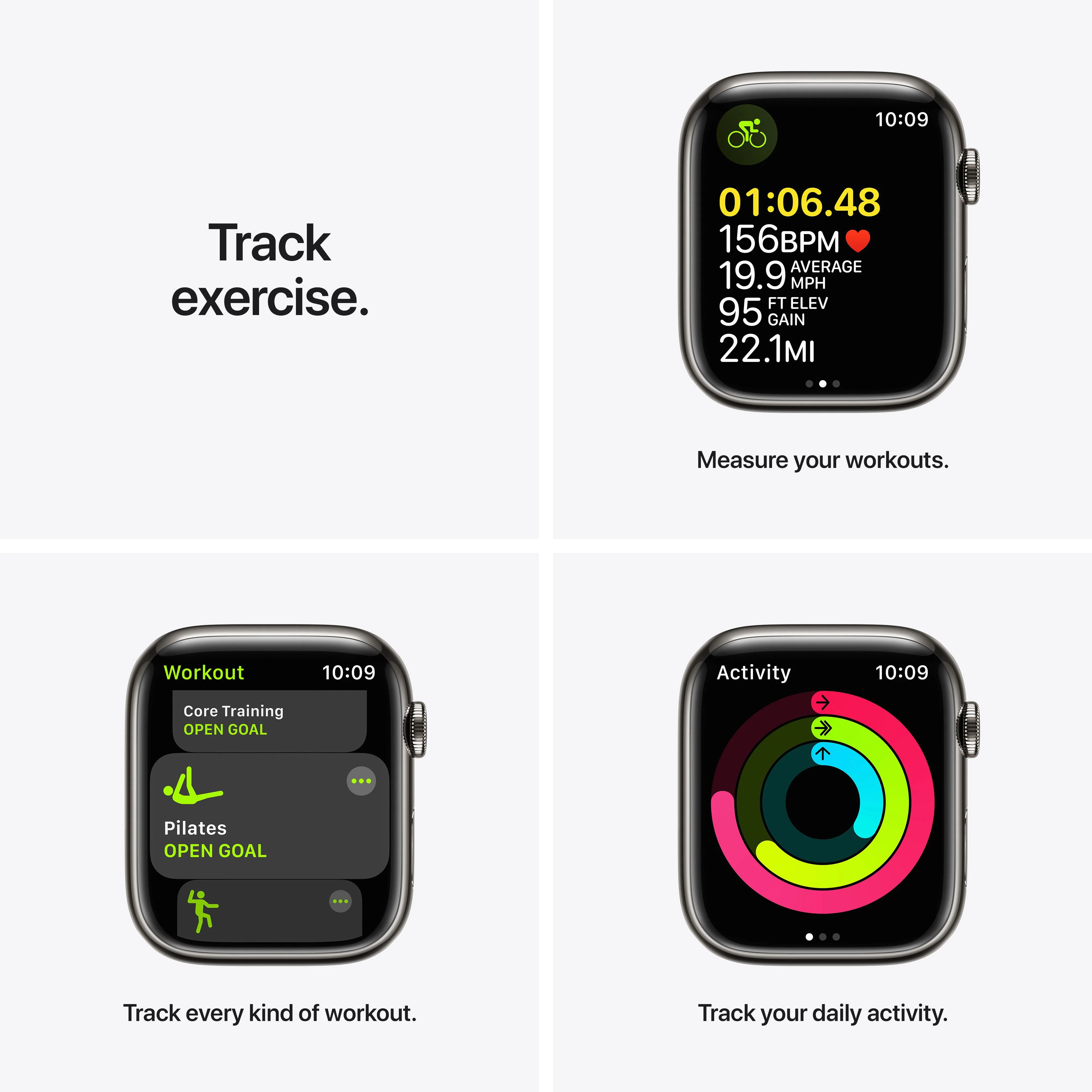 Apple Watch Series 7 GPS + Cellular, 45mm Graphite Stainless Steel Case with Graphite Milanese Loop - Image 6