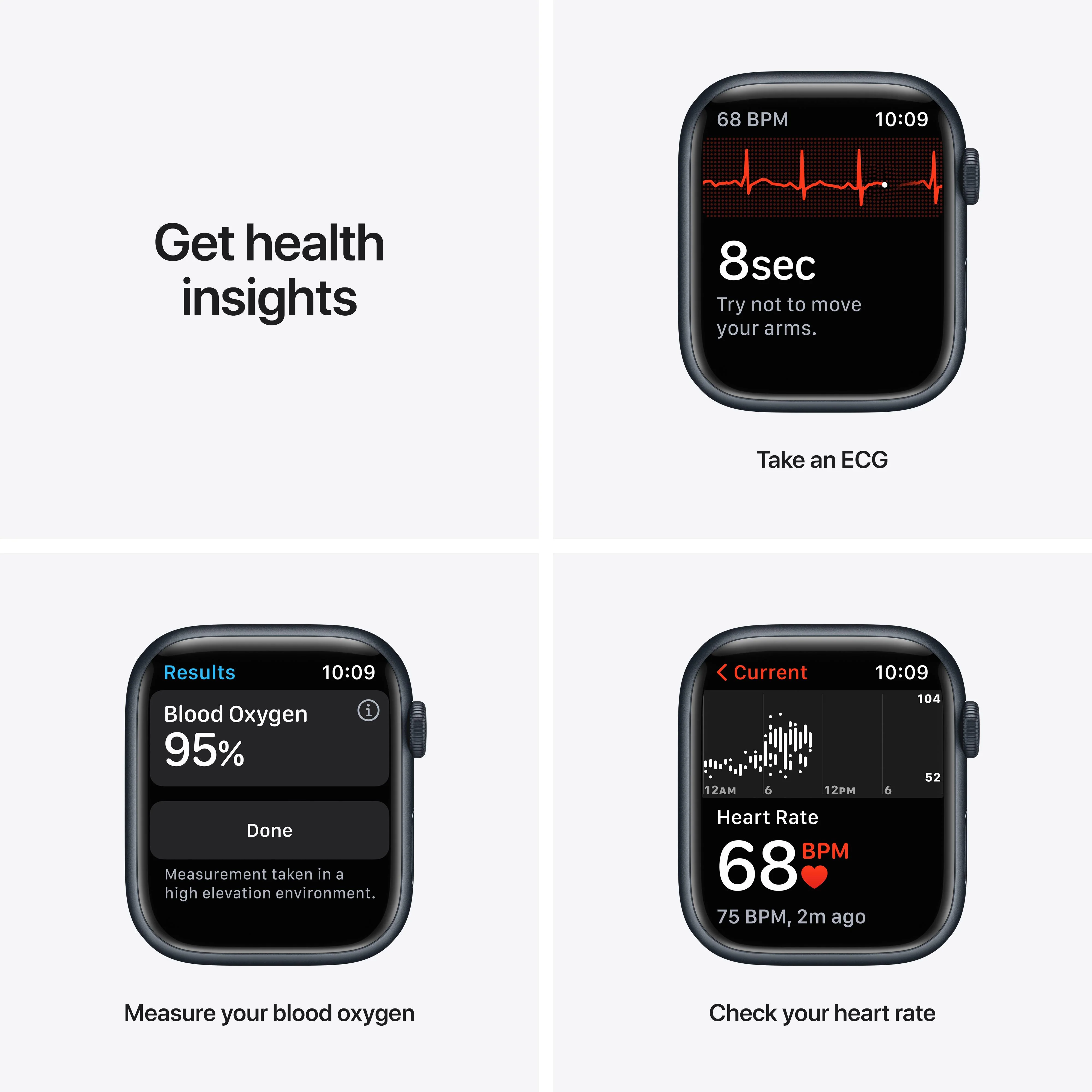 Apple Watch Series 7 GPS, 45mm Midnight Aluminium Case with Midnight Sport Band - Regular - Image 5