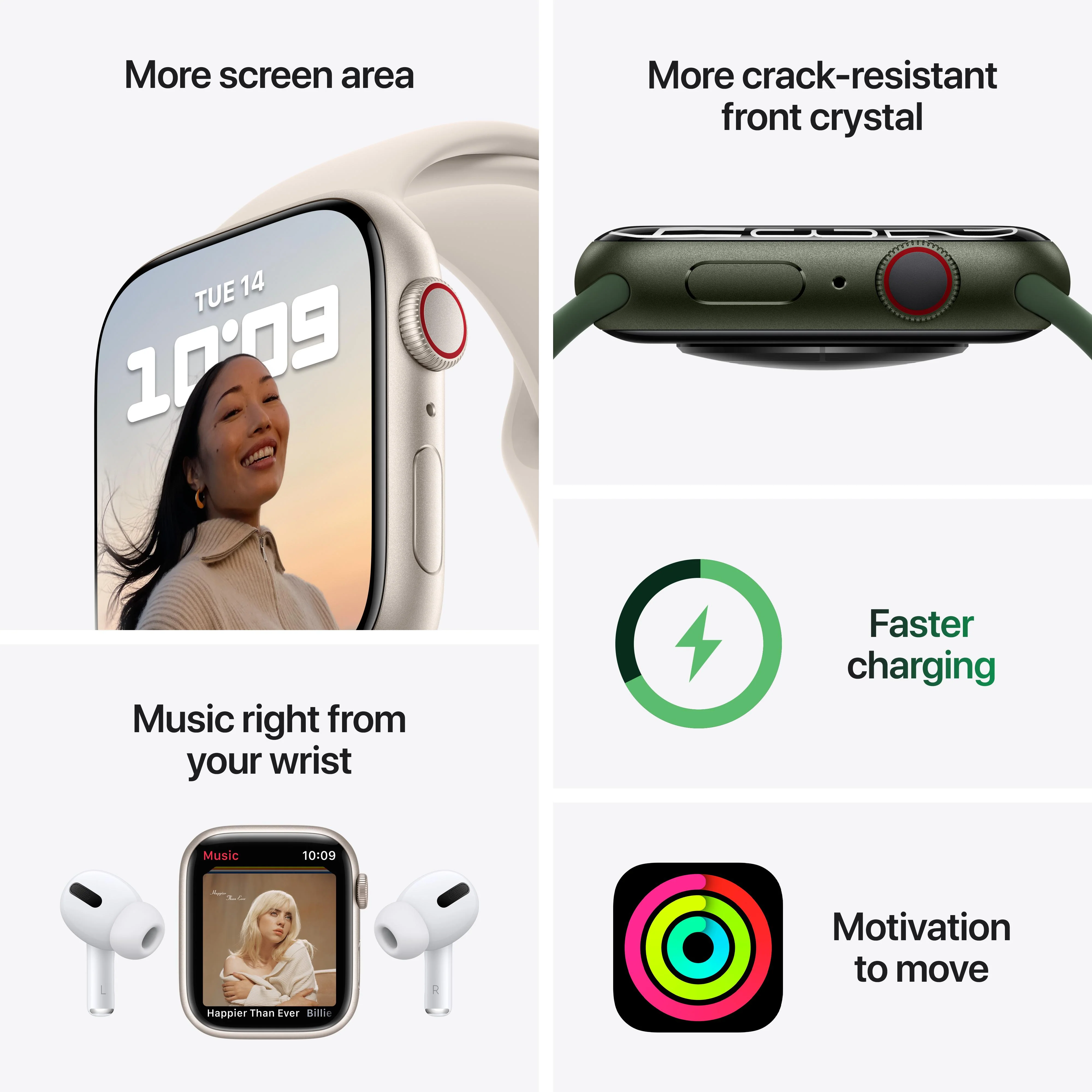 Apple Watch Series 7 GPS, 45mm Midnight Aluminium Case with Midnight Sport Band - Regular - Image 8