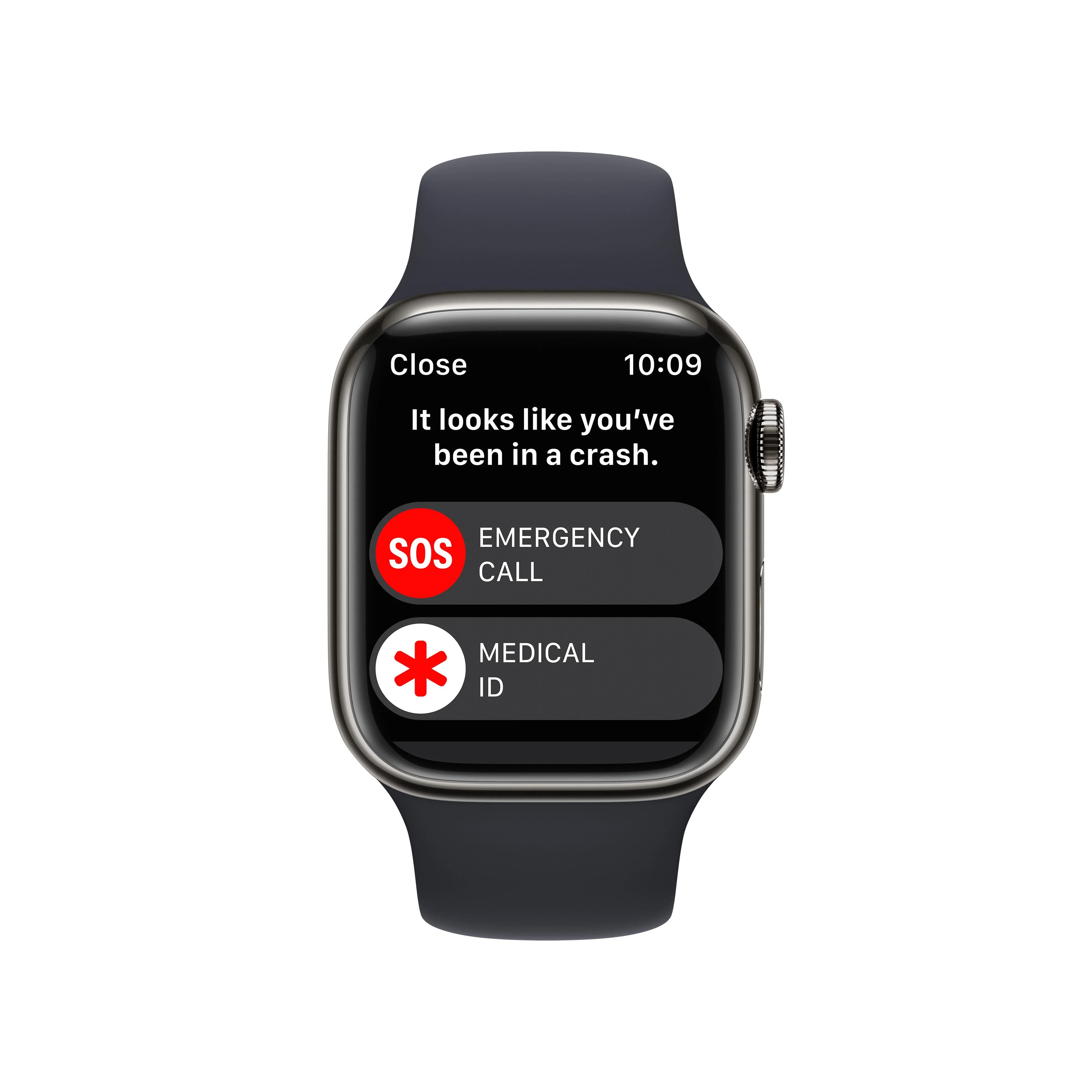 Apple Watch Series 8 GPS + Cellular 41mm Graphite Stainless Steel Case with Midnight Sport Band - Regular - Image 6