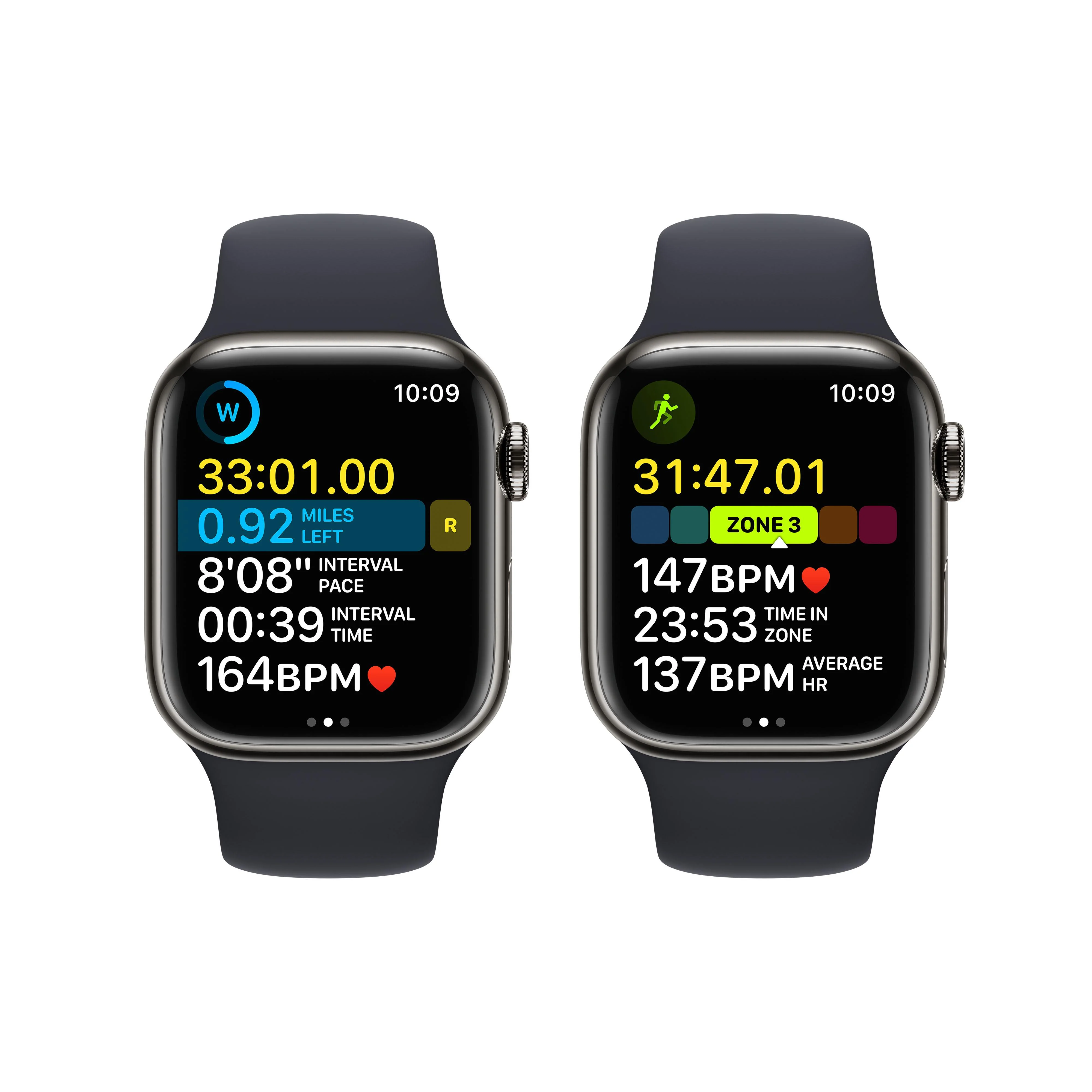 Apple Watch Series 8 GPS + Cellular 41mm Graphite Stainless Steel Case with Midnight Sport Band - Regular - Image 7