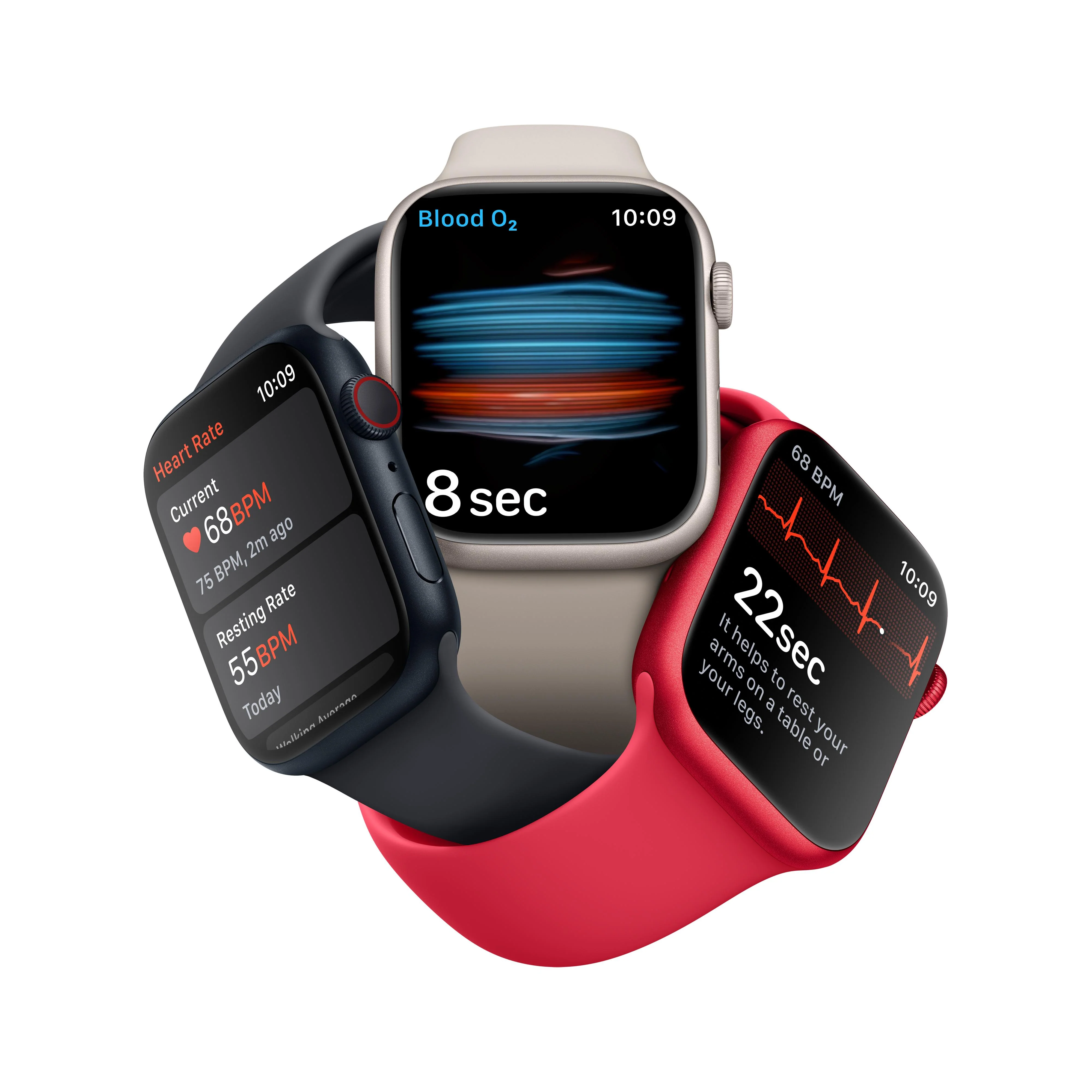 Apple Watch Series 8 GPS + Cellular 45mm Silver Stainless Steel Case with White Sport Band - Regular - Image 5