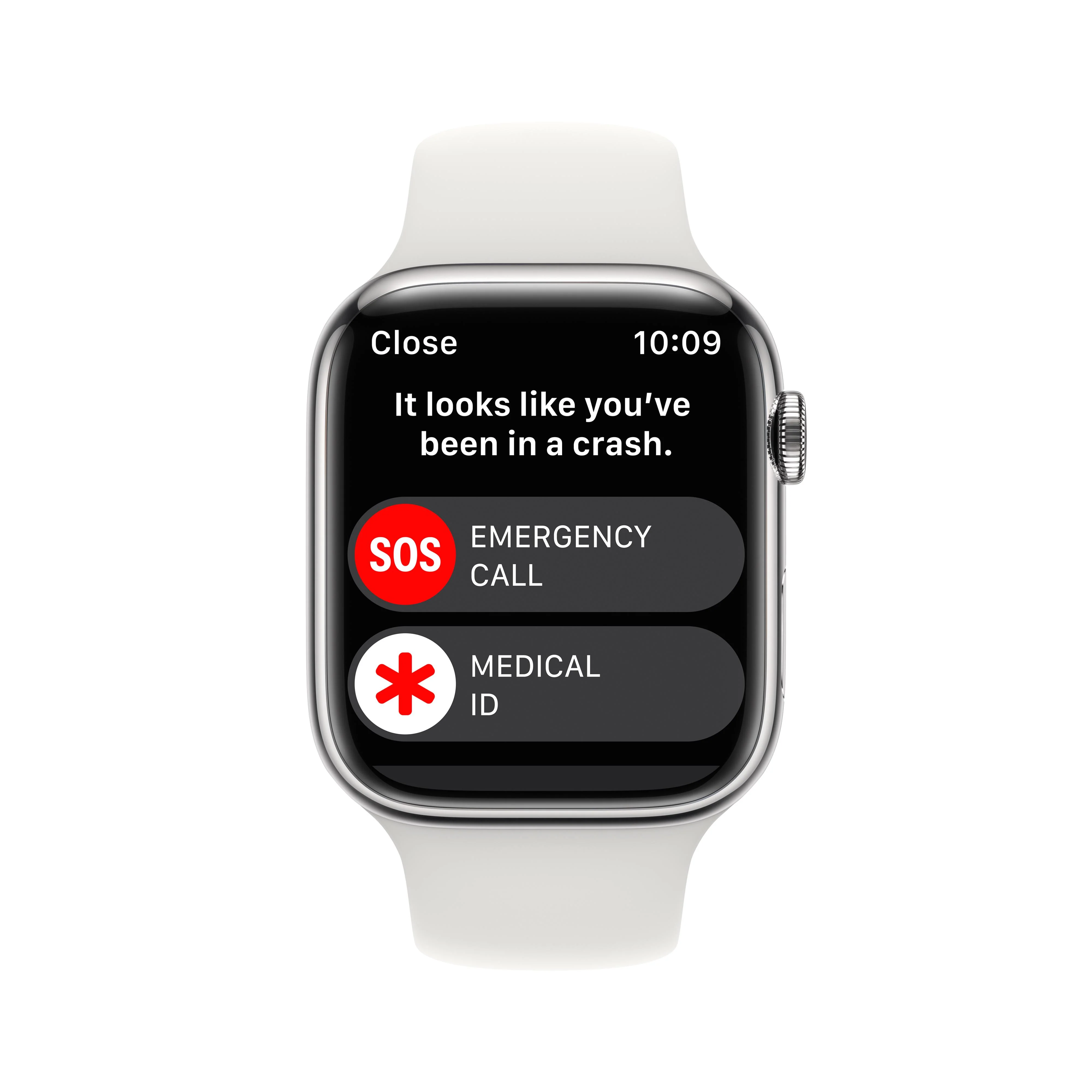Apple Watch Series 8 GPS + Cellular 45mm Silver Stainless Steel Case with White Sport Band - Regular - Image 6
