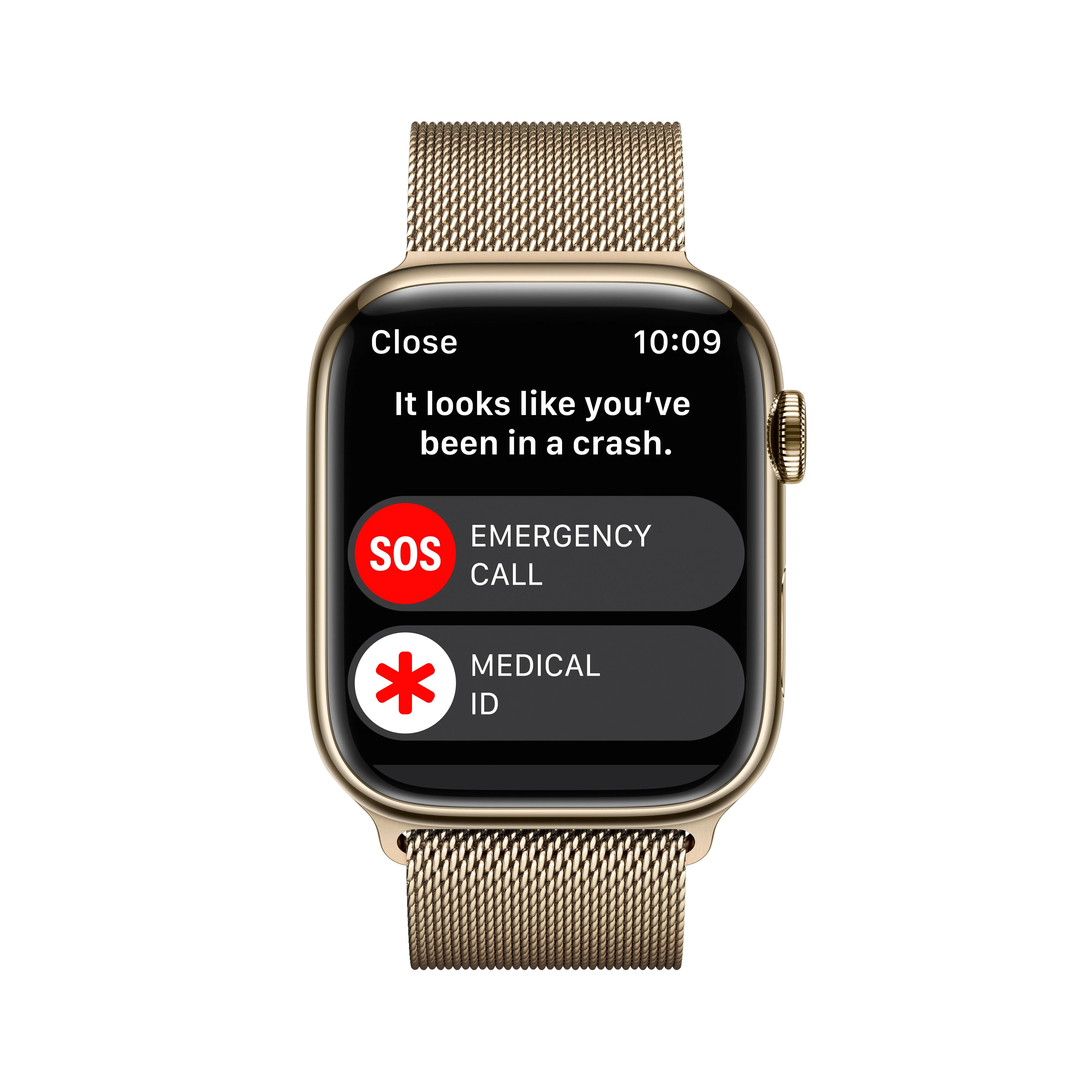 Apple Watch Series 8 GPS + Cellular 45mm Gold Stainless Steel Case with Gold Milanese Loop - Image 6