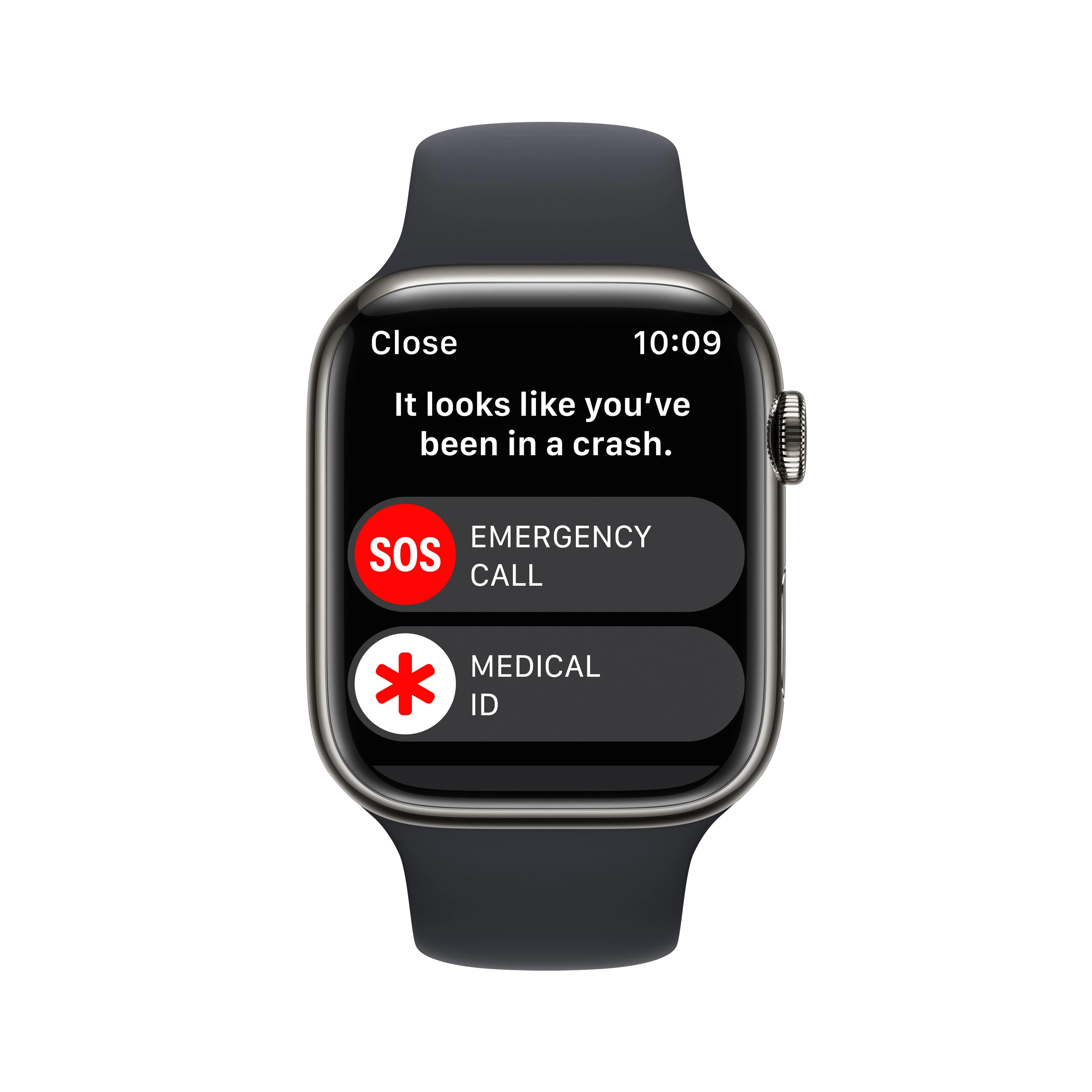 Apple Watch Series 8 GPS + Cellular 45mm Graphite Stainless Steel Case with Midnight Sport Band - Regular - Image 6