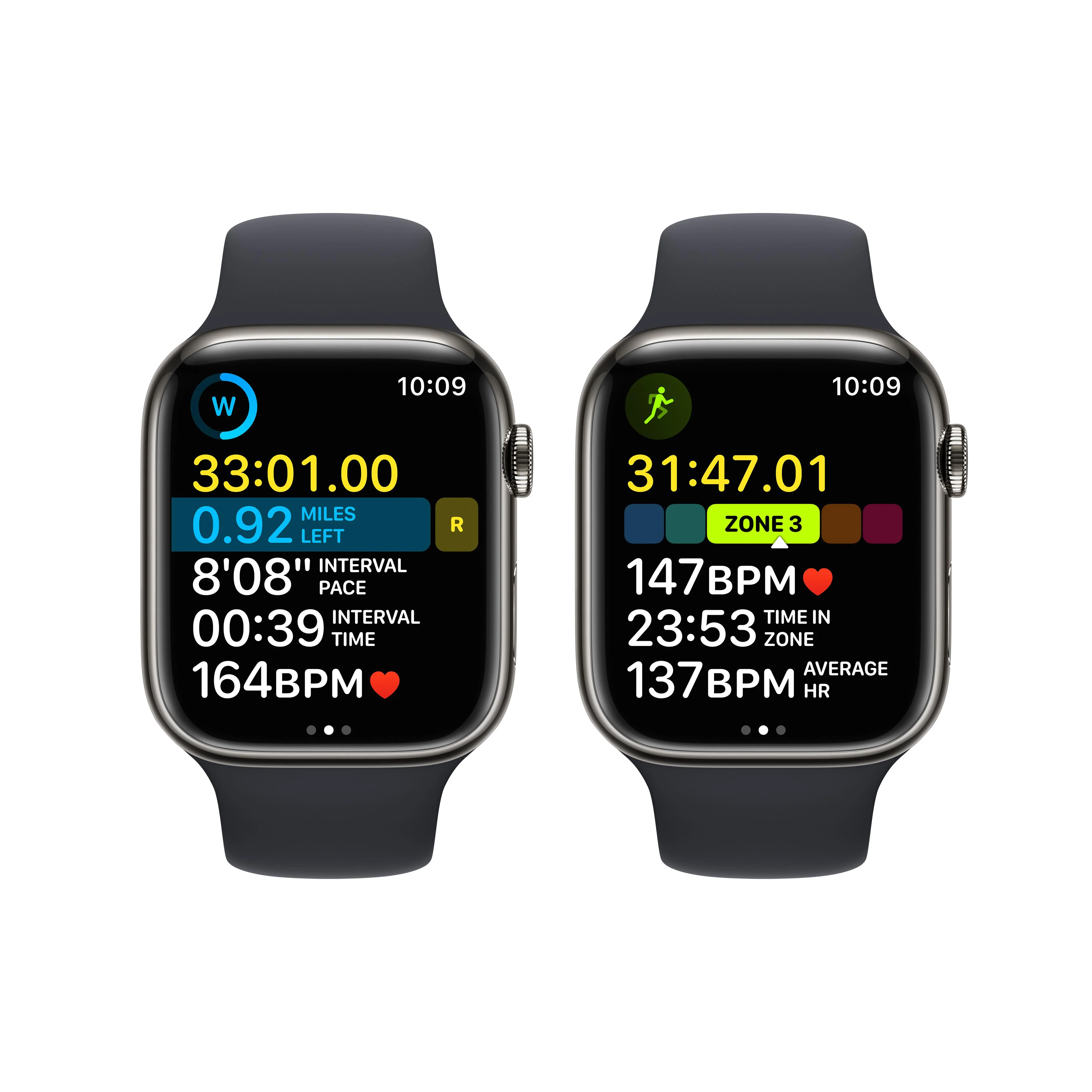 Apple Watch Series 8 GPS + Cellular 45mm Graphite Stainless Steel Case with Midnight Sport Band - Regular - Image 7