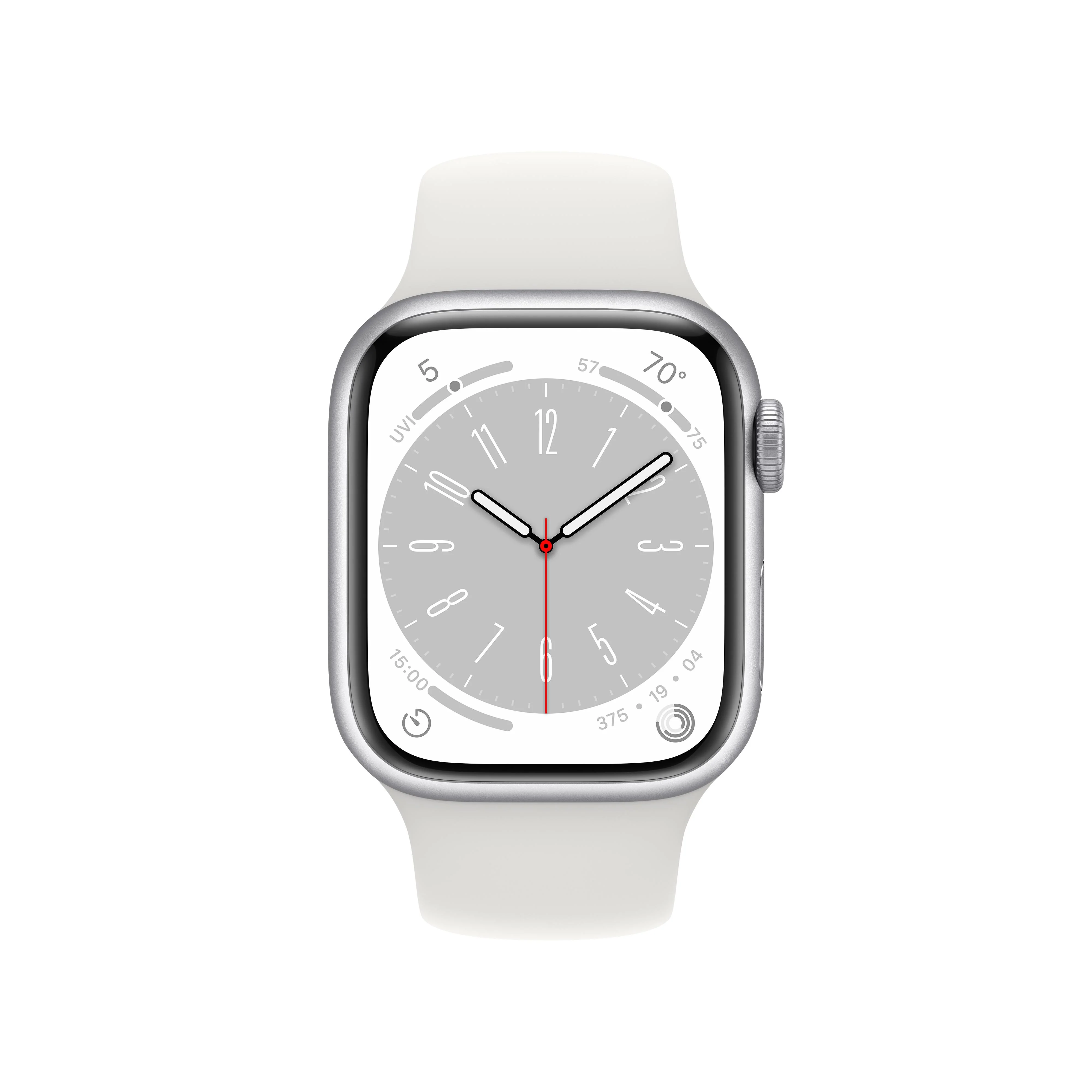 Apple Watch Series 8 GPS 41mm Silver Aluminium Case with White Sport Band - Regular - Image 2