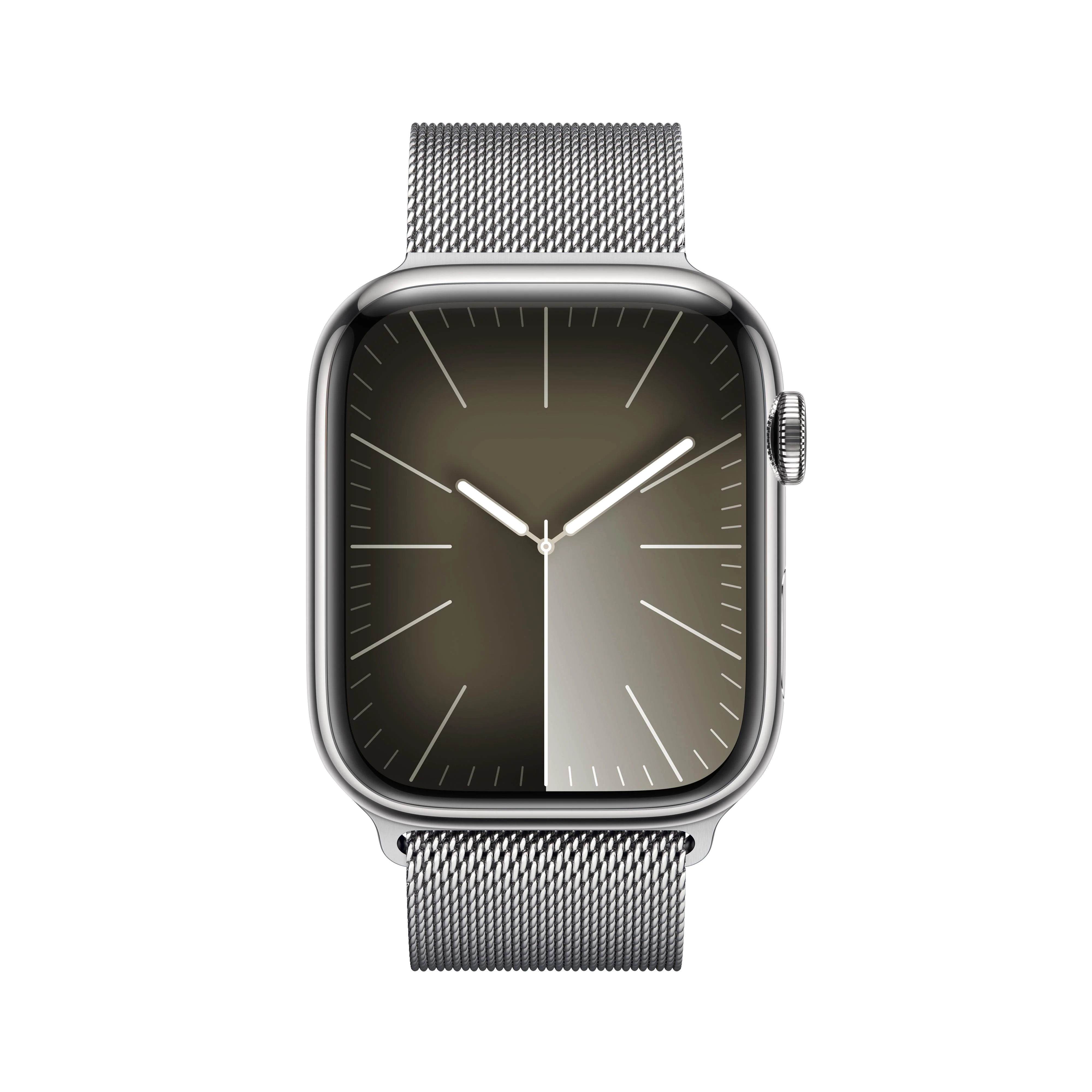 Apple Watch Series 9 GPS + Cellular 45mm Silver Stainless Steel Case with Silver Milanese Loop - Image 2