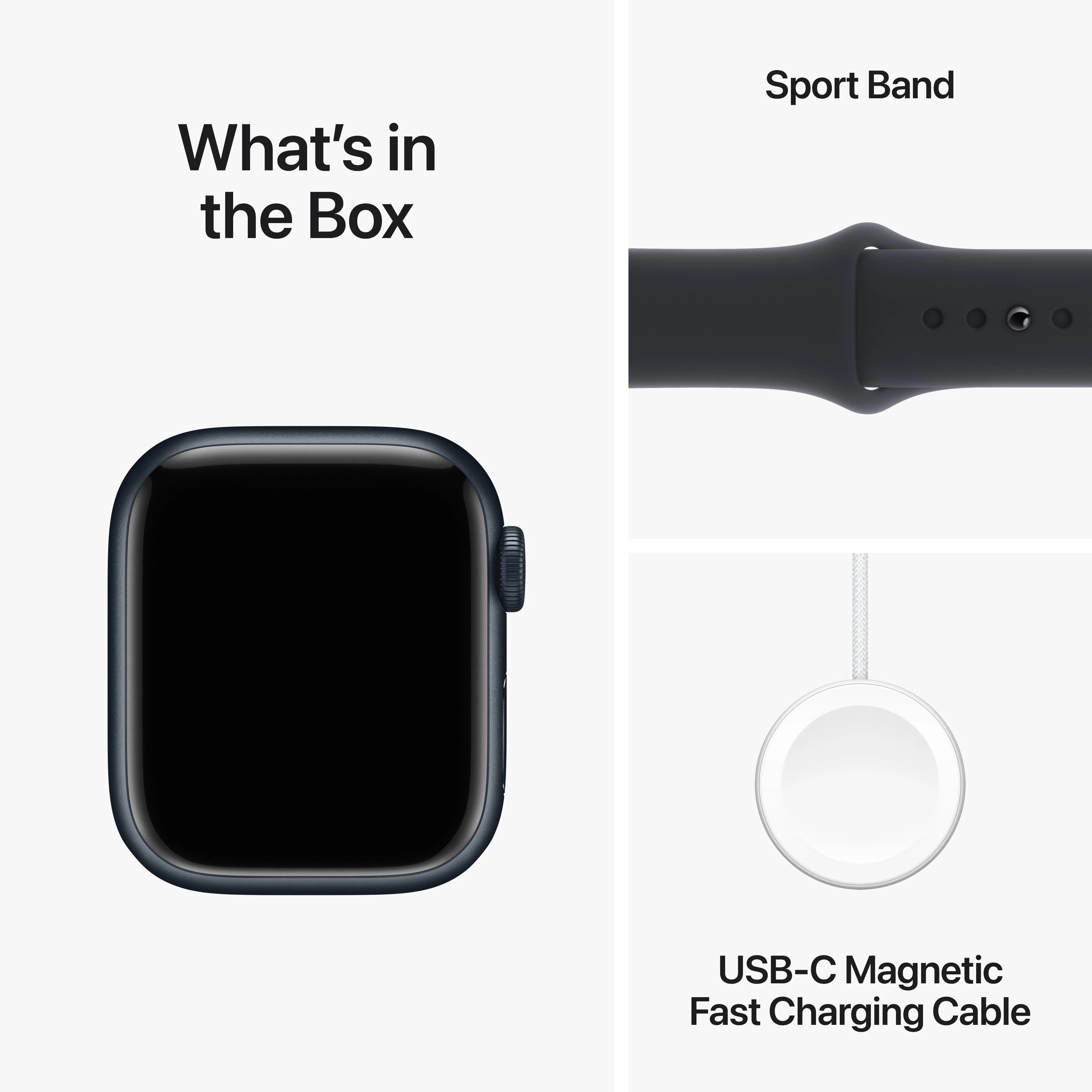 Apple Watch Series 9 GPS 41mm Midnight Aluminium Case with Midnight Sport Band - S/M - Image 10