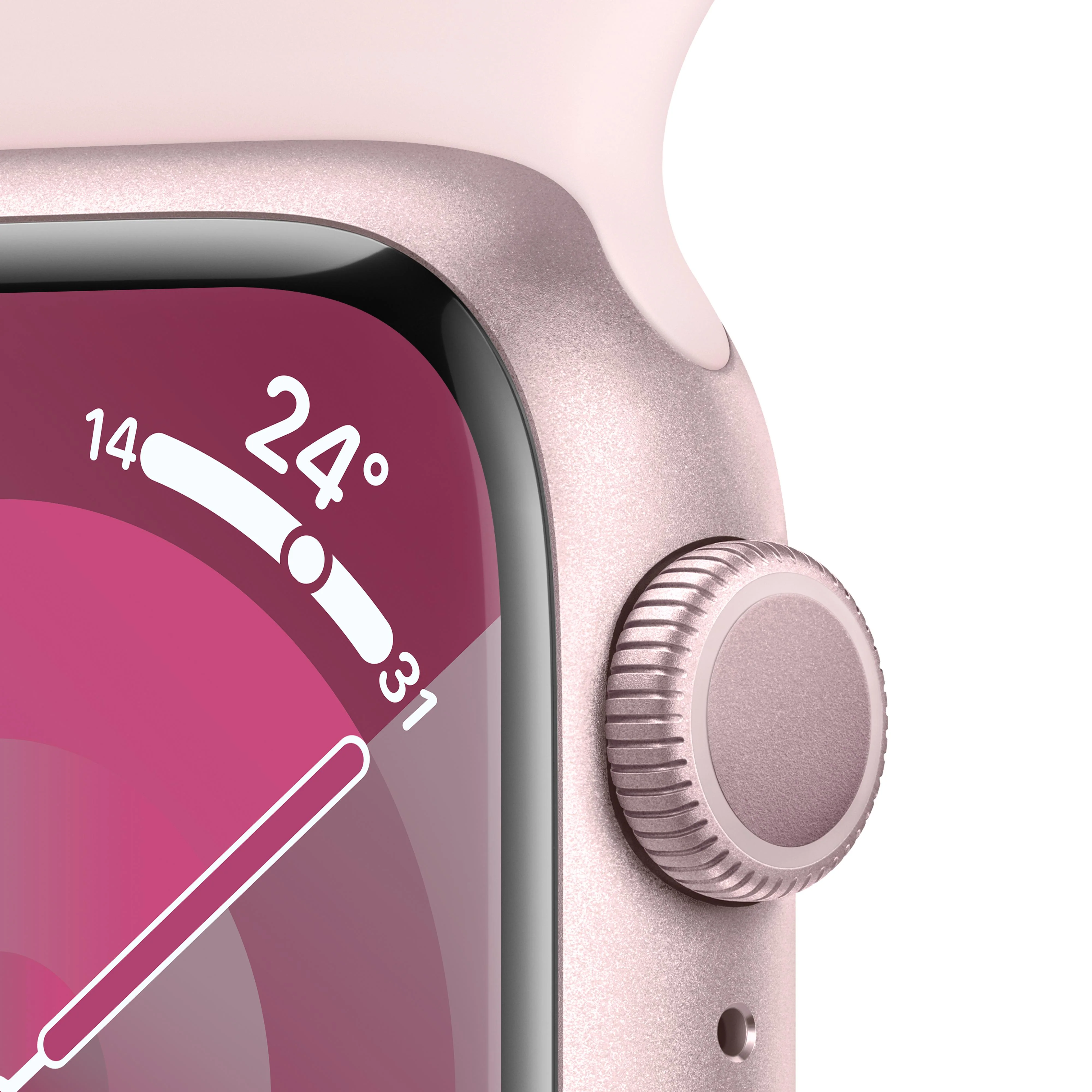 Apple Watch Series 9 GPS 41mm Pink Aluminium Case with Light Pink Sport Band - S/M - Image 3