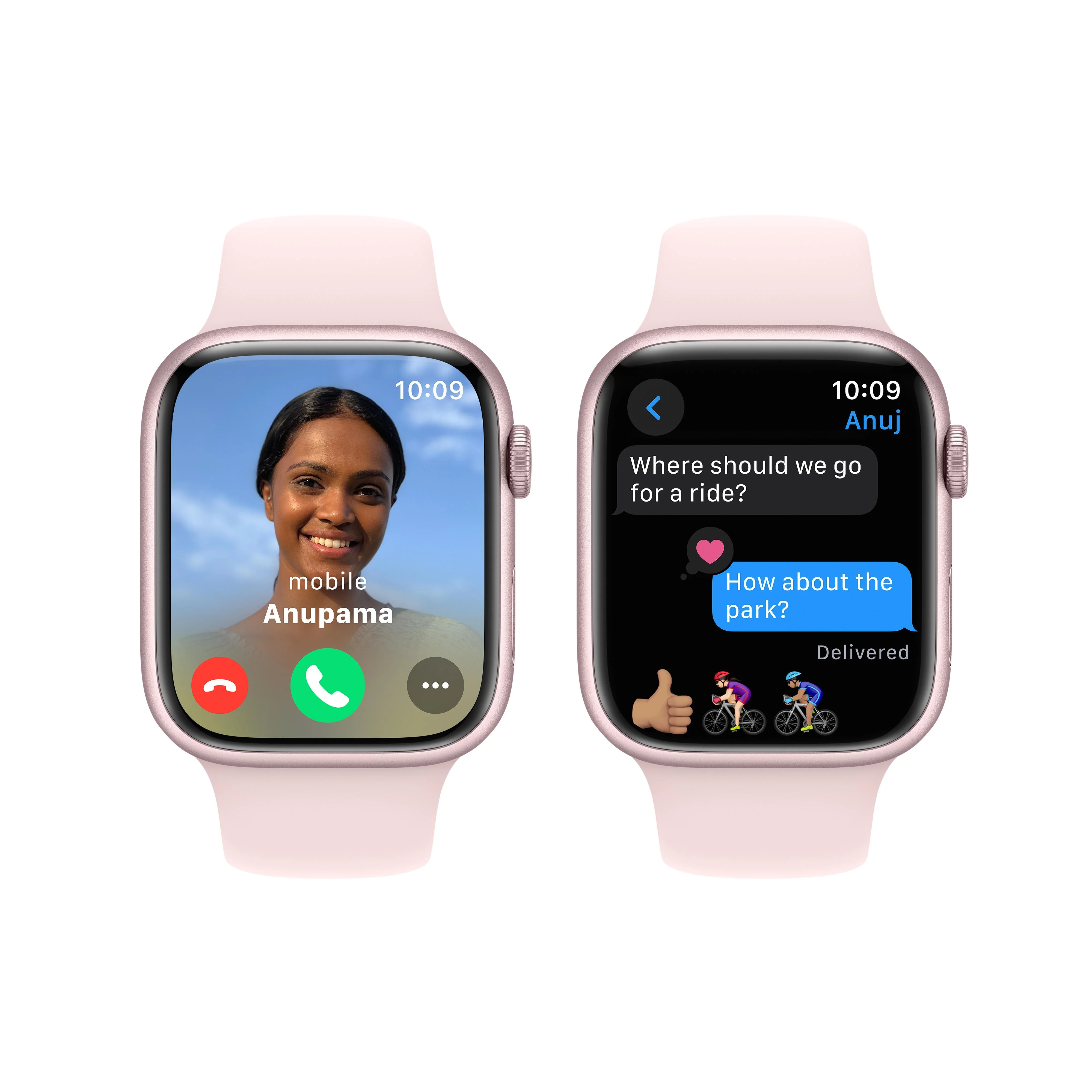 Apple Watch Series 9 GPS 45mm Pink Aluminium Case with Light Pink Sport Band - M/L - Image 6