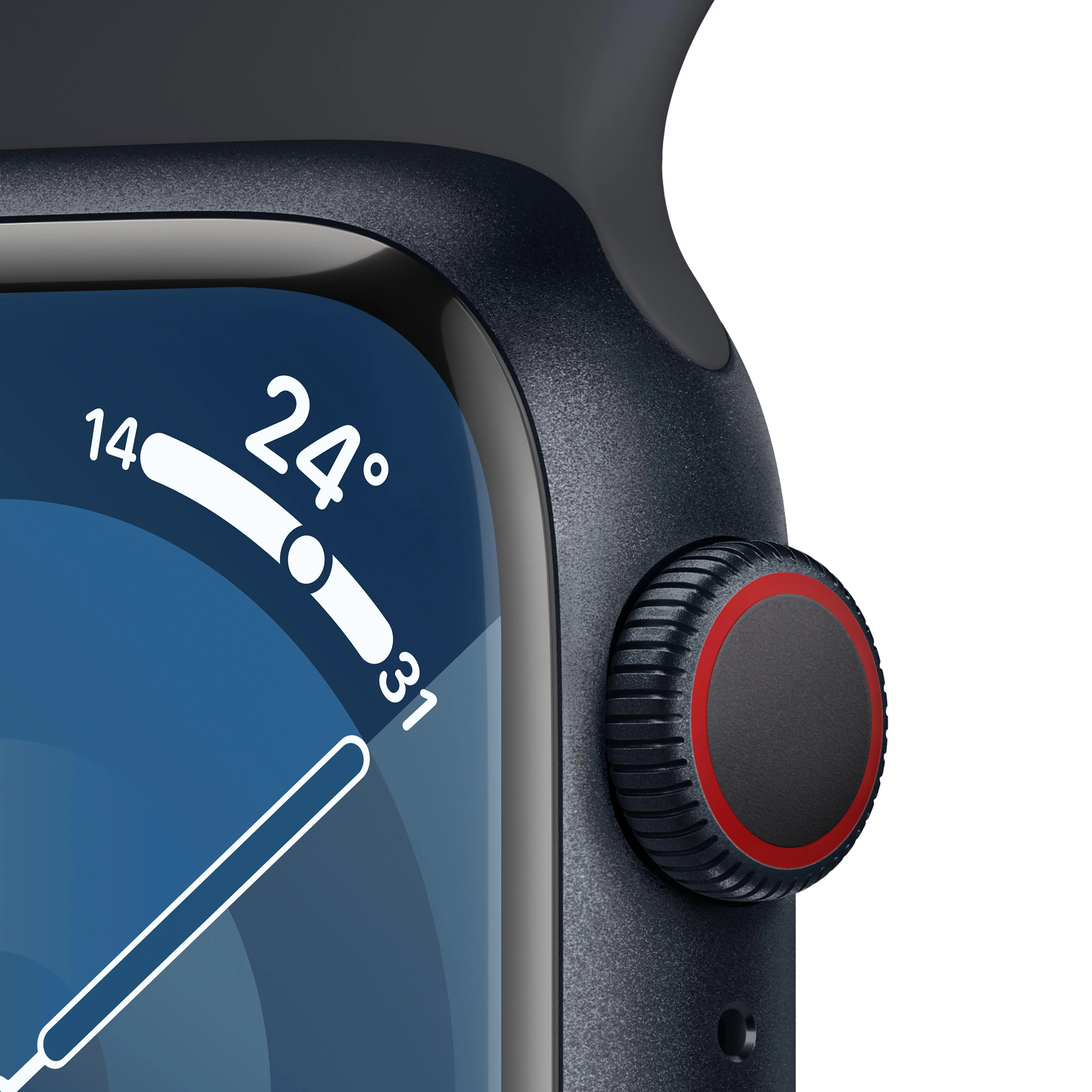 Apple Watch Series 9 GPS + Cellular 41mm Midnight Aluminium Case with Midnight Sport Band - S/M - Image 3