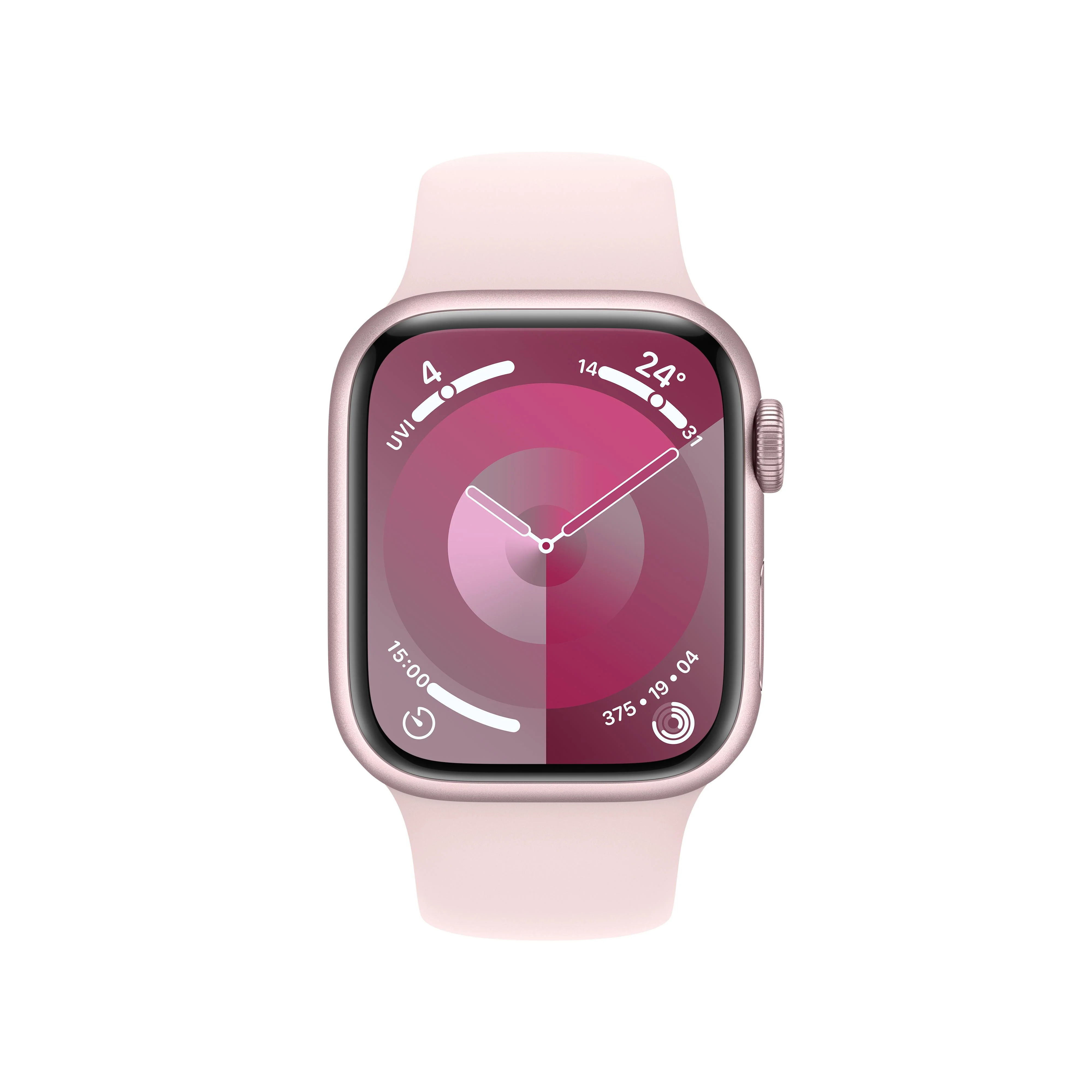 Apple Watch Series 9 GPS + Cellular 41mm Pink Aluminium Case with Light Pink Sport Band - M/L - Image 2