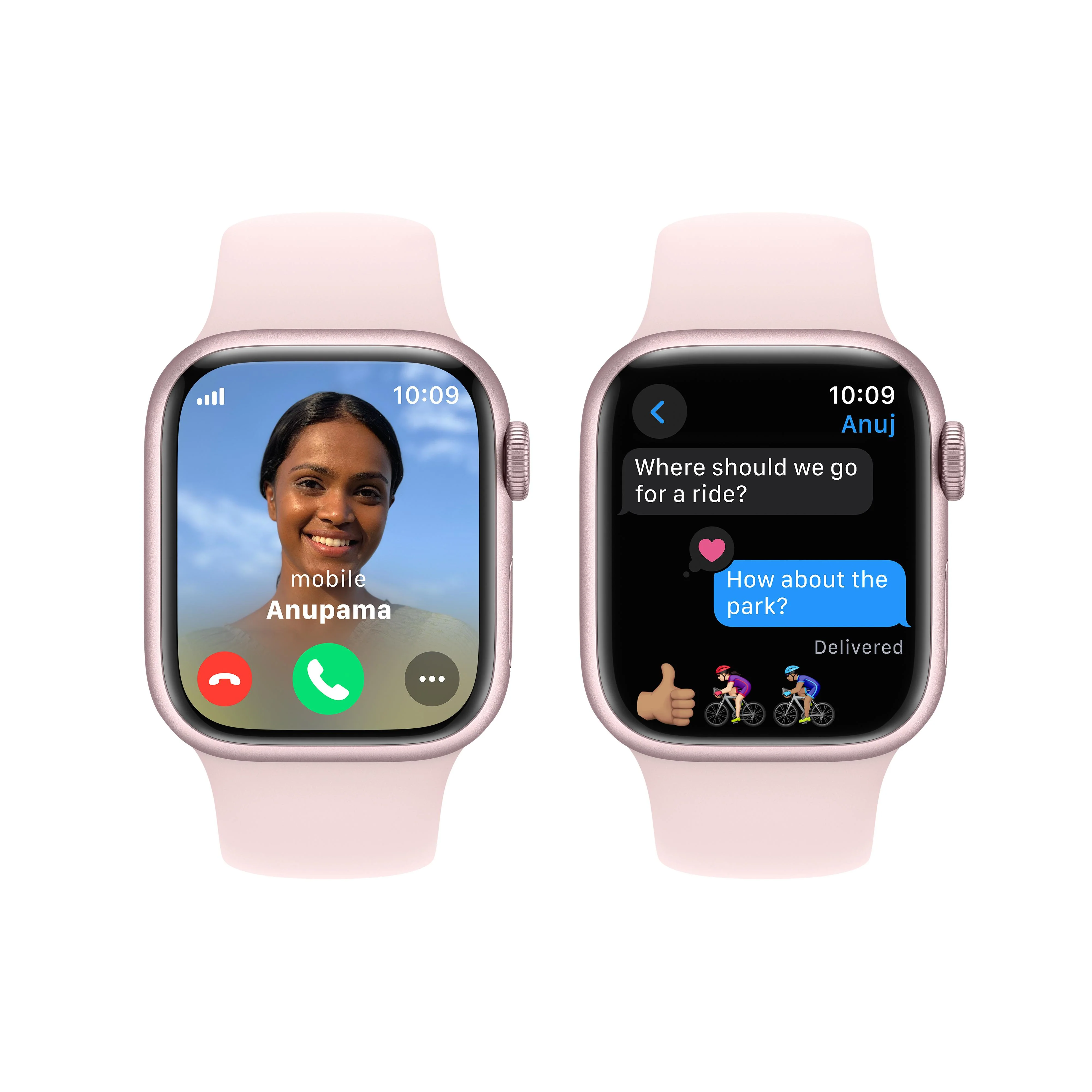 Apple Watch Series 9 GPS + Cellular 41mm Pink Aluminium Case with Light Pink Sport Band - M/L - Image 6