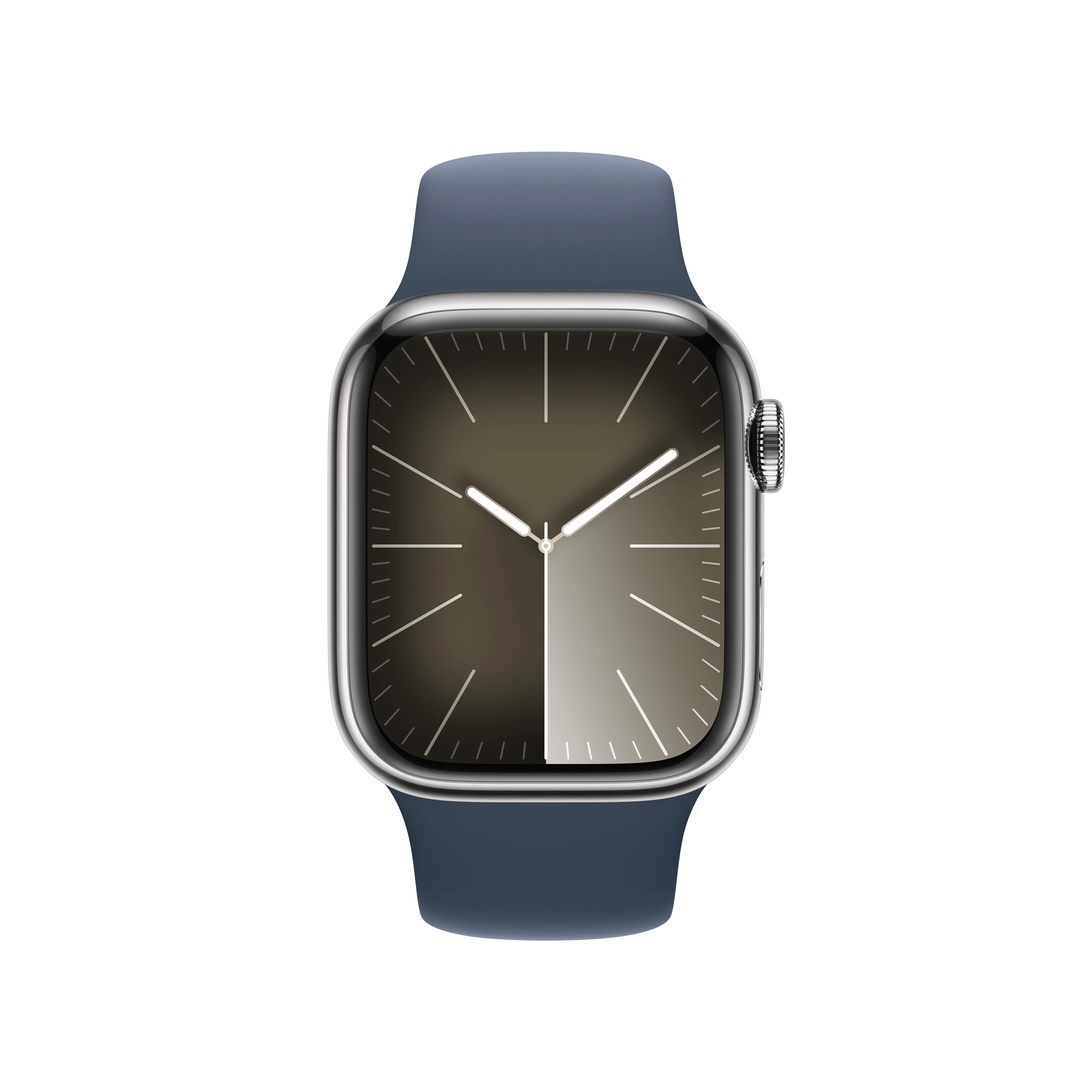 Apple Watch Series 9 GPS + Cellular 41mm Silver Stainless Steel Case with Storm Blue Sport Band - M/L - Image 2