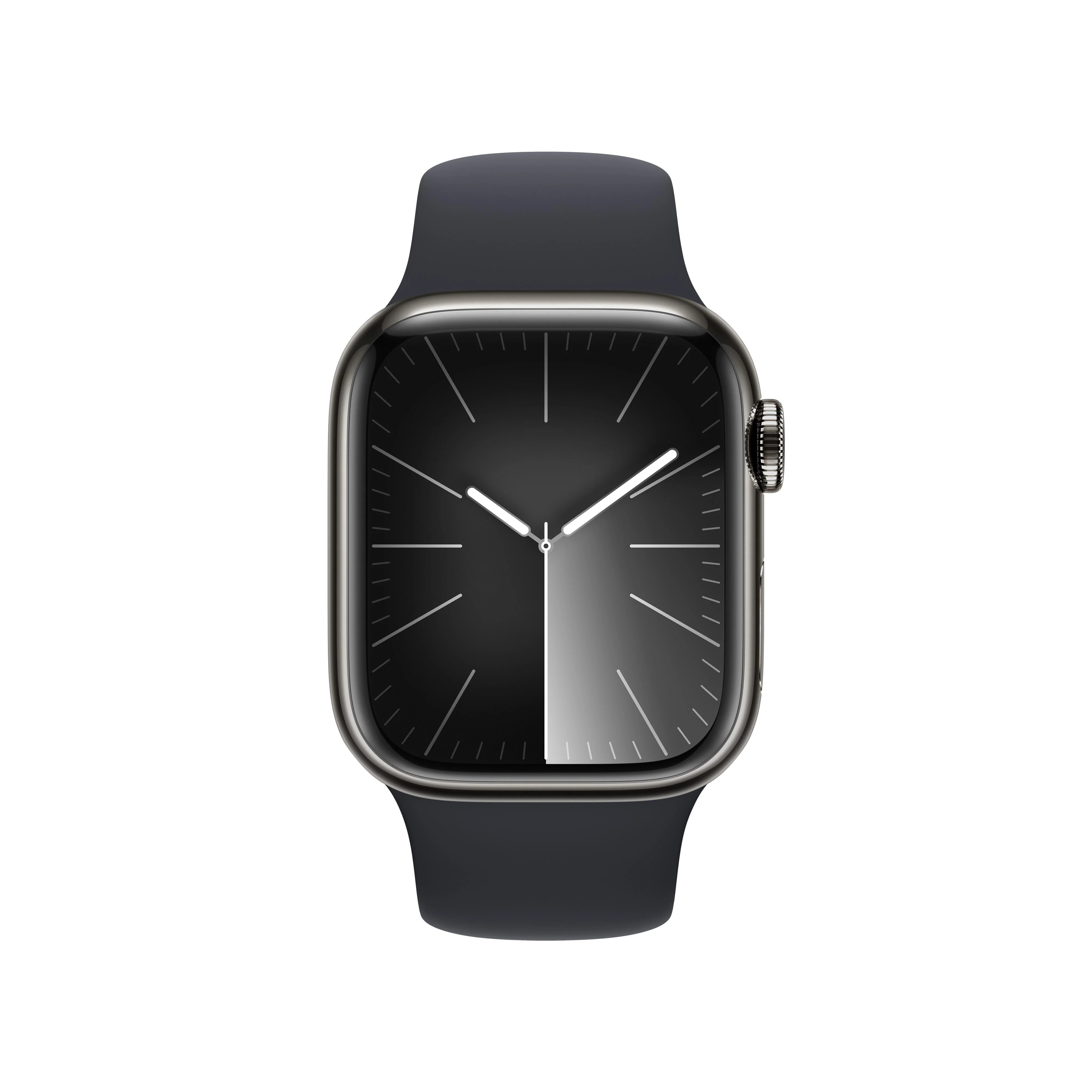 Apple Watch Series 9 GPS + Cellular 41mm Graphite Stainless Steel Case with Midnight Sport Band - M/L - Image 2