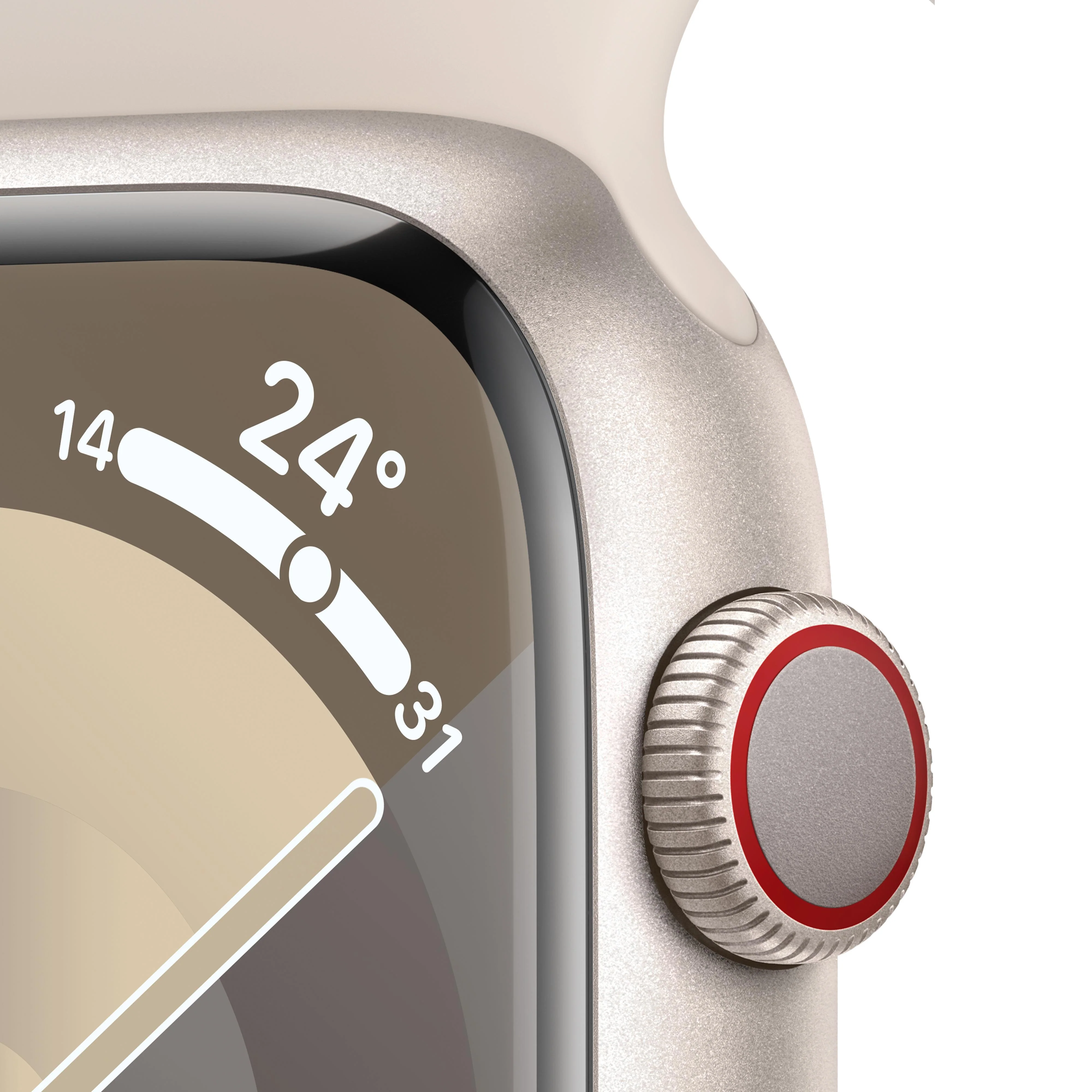 Apple Watch Series 9 GPS + Cellular 45mm Starlight Aluminium Case with Starlight Sport Band - M/L - Image 3