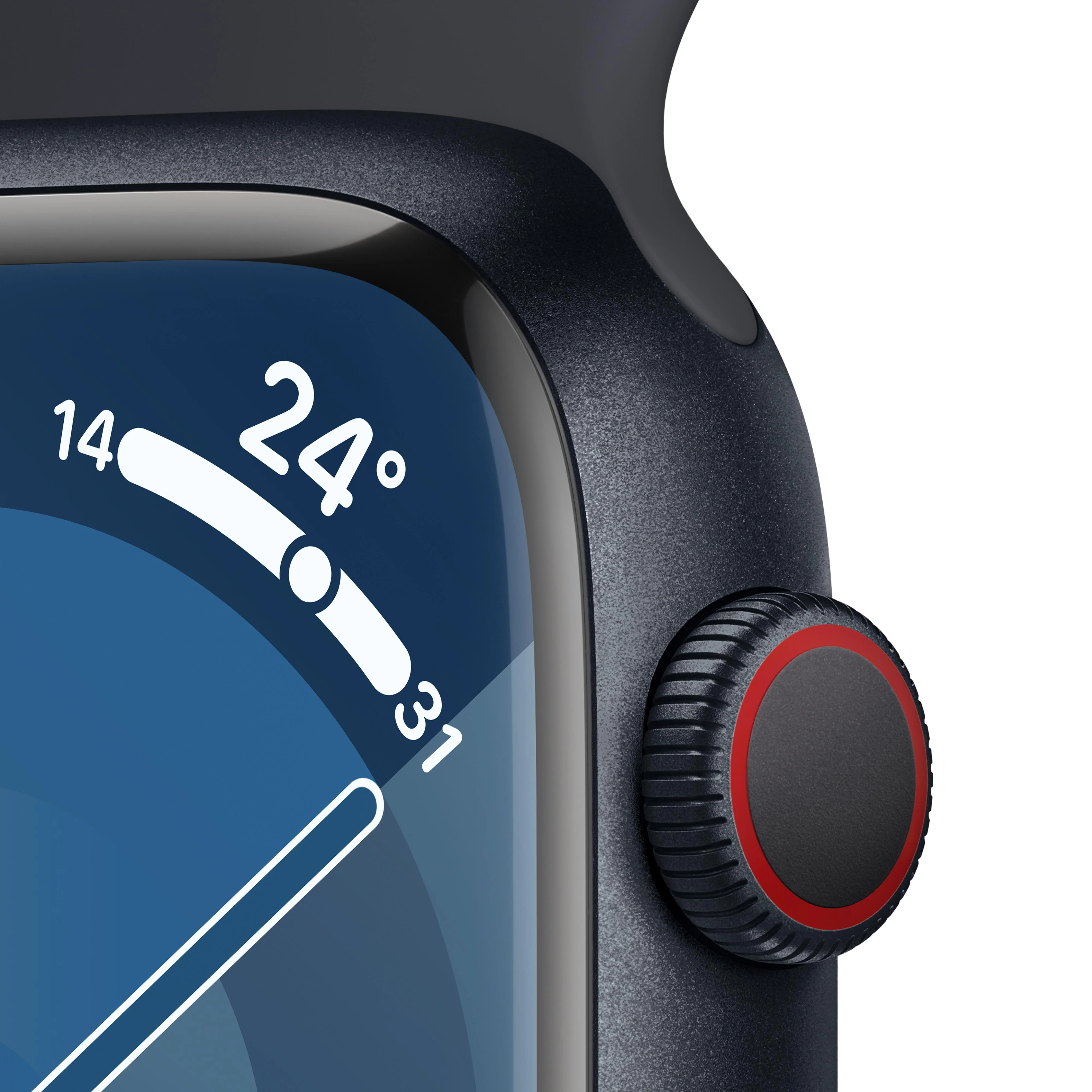 Apple Watch Series 9 GPS + Cellular 45mm Midnight Aluminium Case with Midnight Sport Band - S/M - Image 3