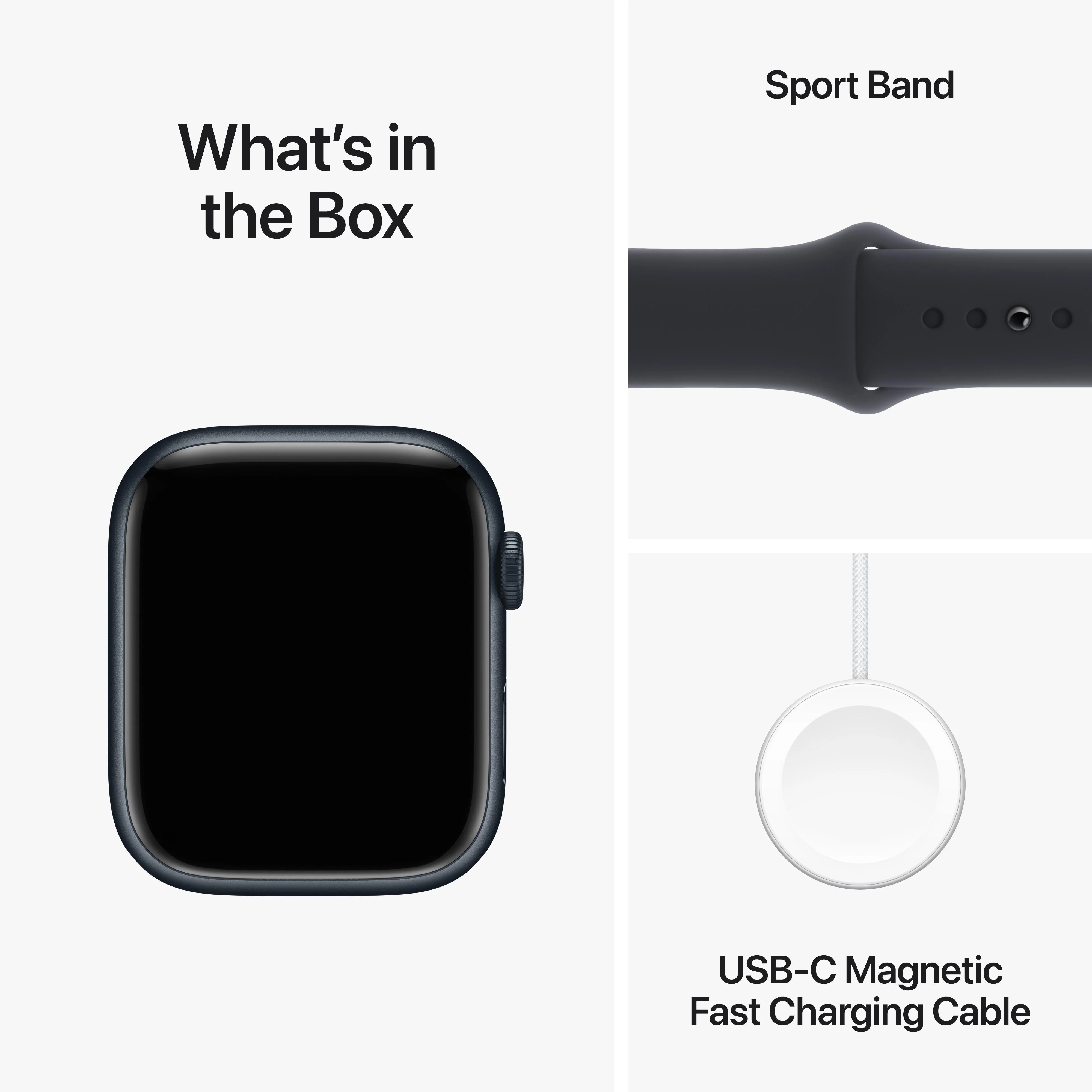 Apple Watch Series 9 GPS + Cellular 45mm Midnight Aluminium Case with Midnight Sport Band - M/L - Image 10