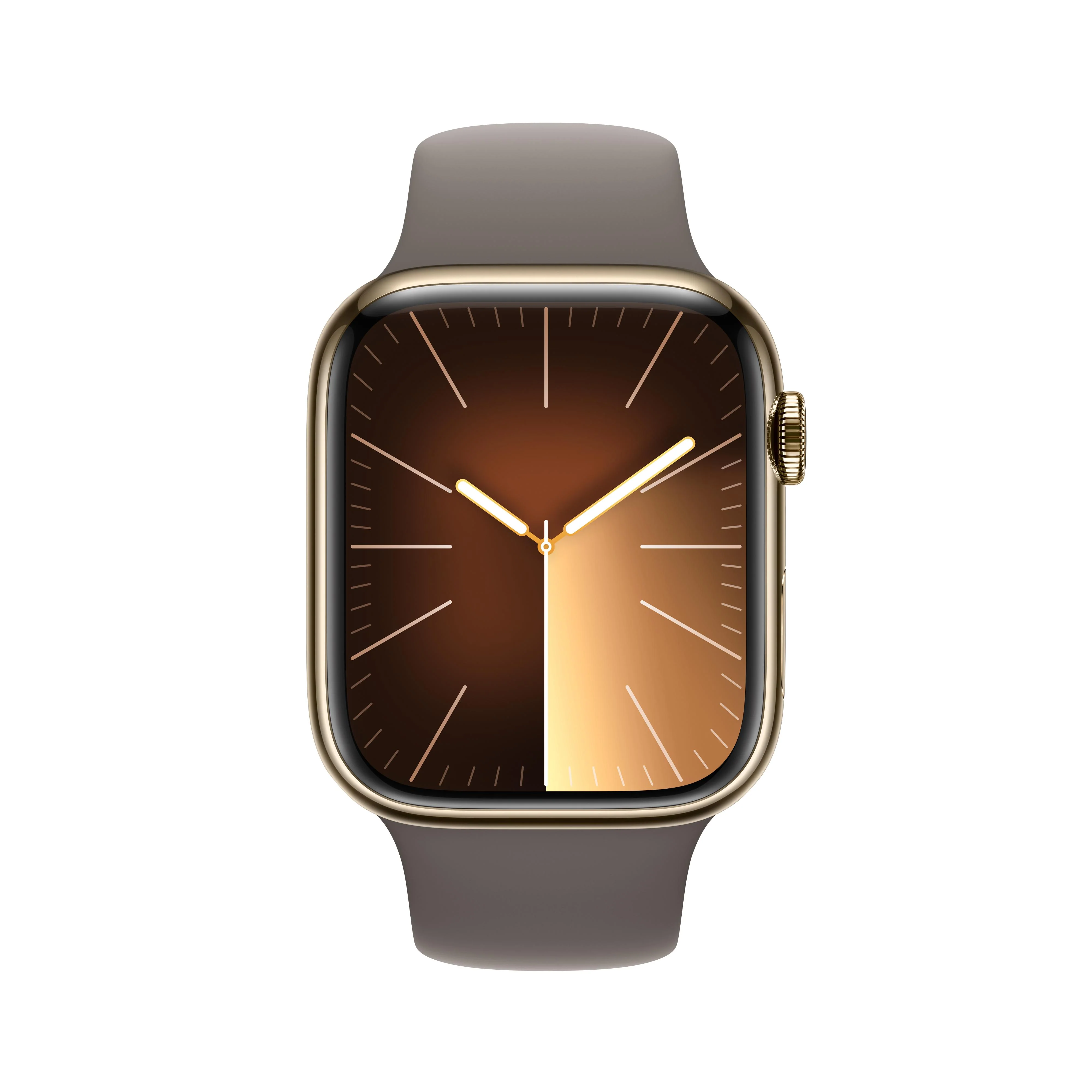 Apple Watch Series 9 GPS + Cellular 45mm Gold Stainless Steel Case with Clay Sport Band - S/M - Image 2