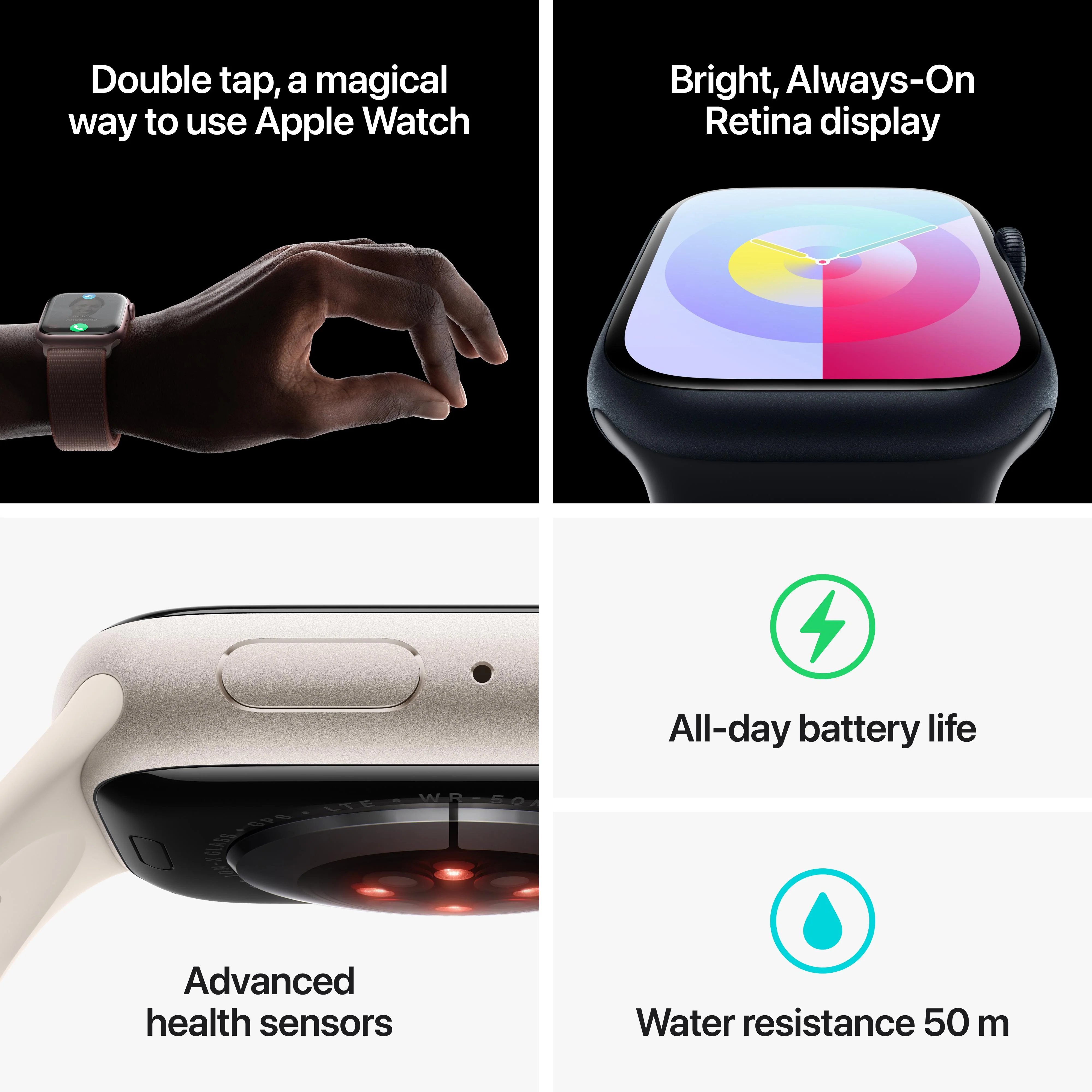 Apple Watch Series 9 GPS + Cellular 45mm Gold Stainless Steel Case with Clay Sport Band - M/L - Image 9
