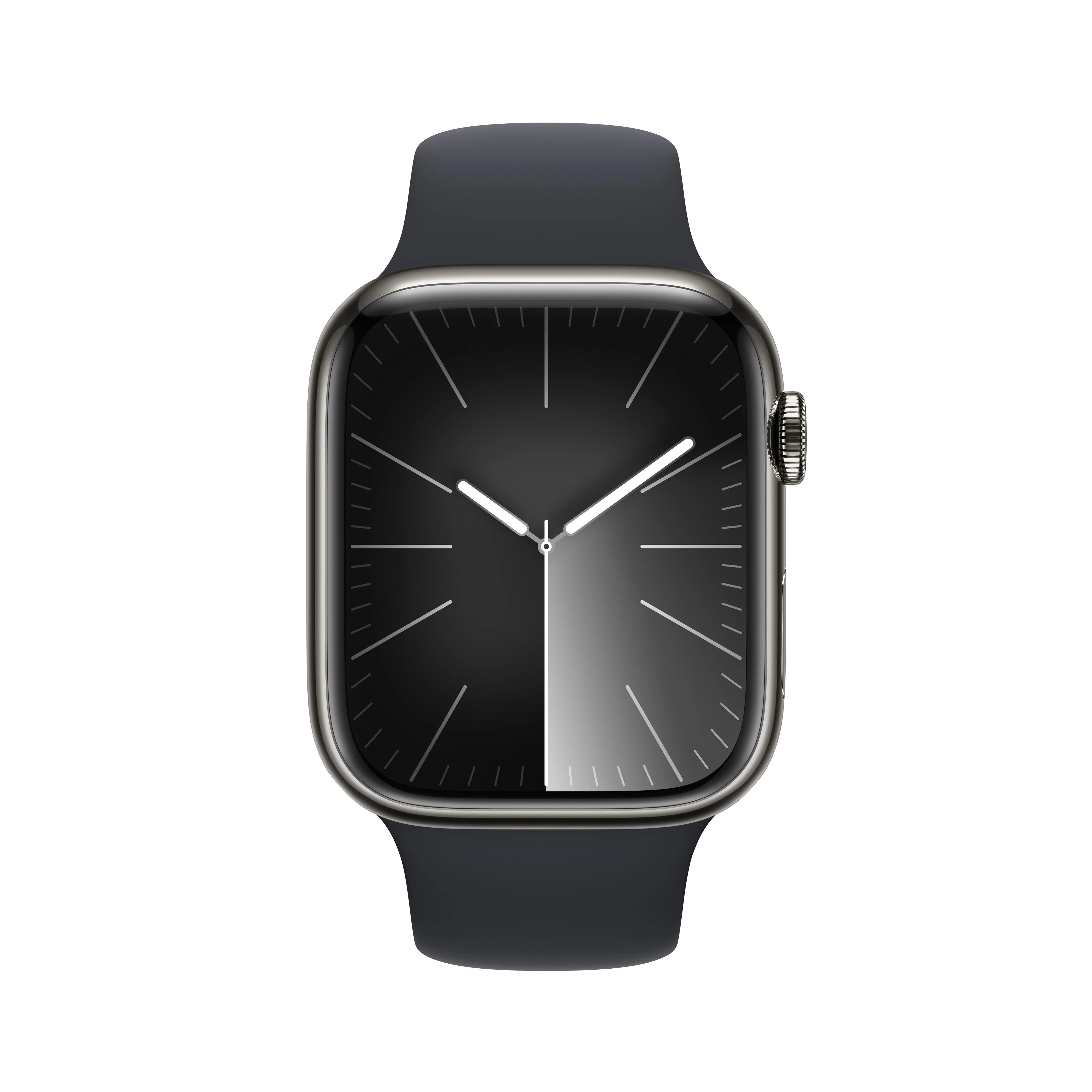 Apple Watch Series 9 GPS + Cellular 45mm Graphite Stainless Steel Case with Midnight Sport Band - M/L - Image 2