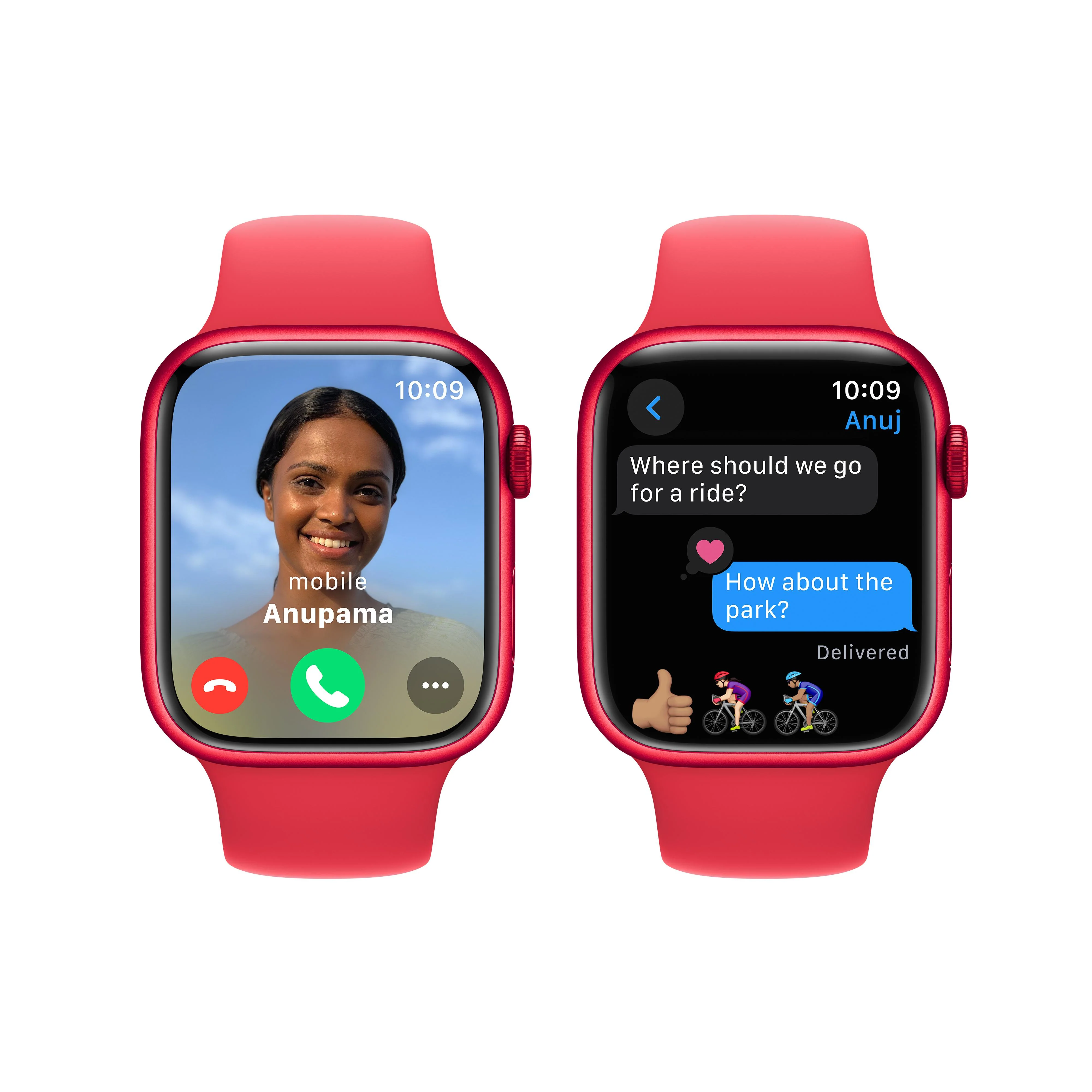 Apple Watch Series 9 GPS 45mm (PRODUCT)RED Aluminium Case with (PRODUCT)RED Sport Band - M/L - Image 6