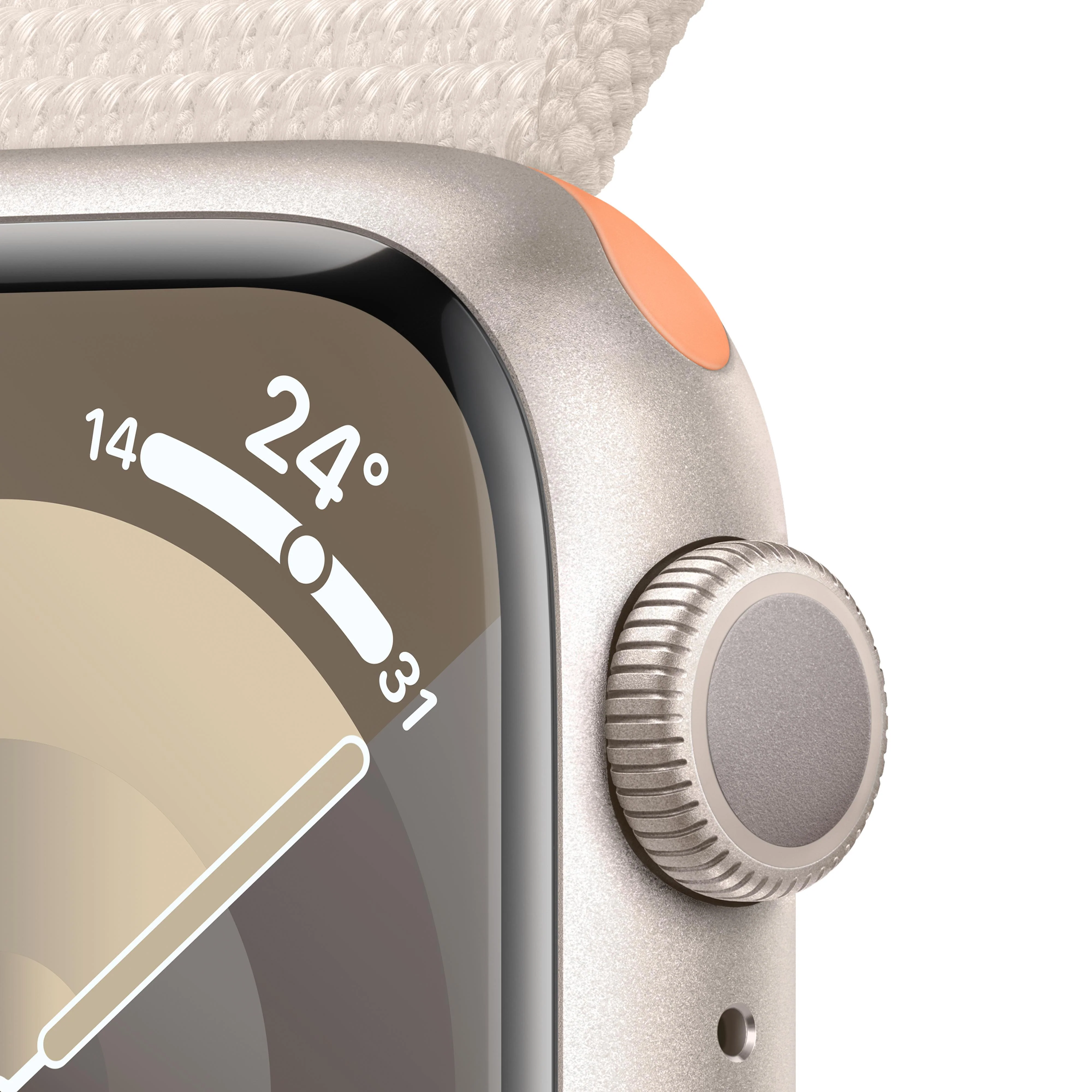 Apple Watch Series 9 GPS 41mm Starlight Aluminium Case with Starlight Sport Loop - Image 3