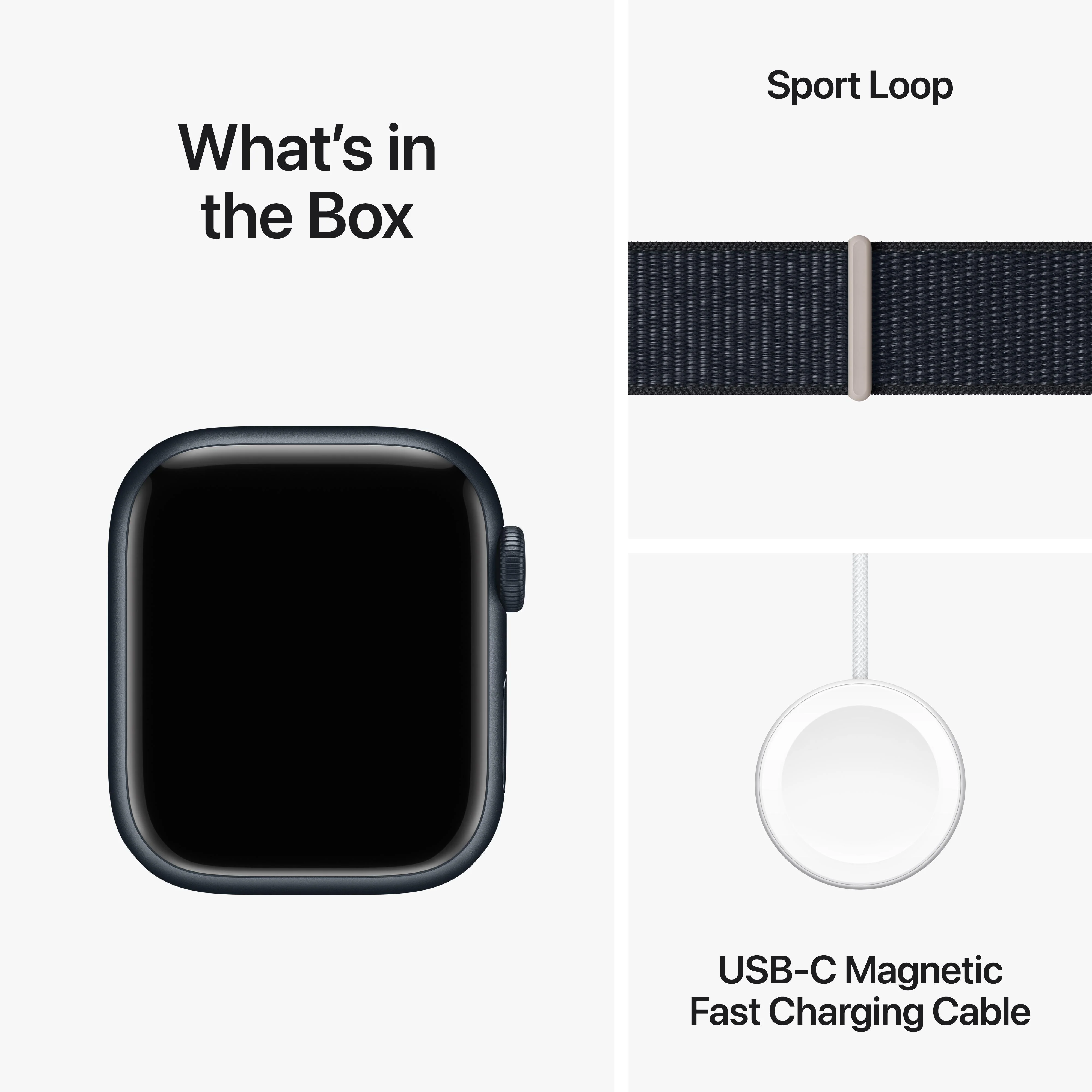 Apple Watch Series 9 GPS 41mm Midnight Aluminium Case with Midnight Sport Loop - Image 10