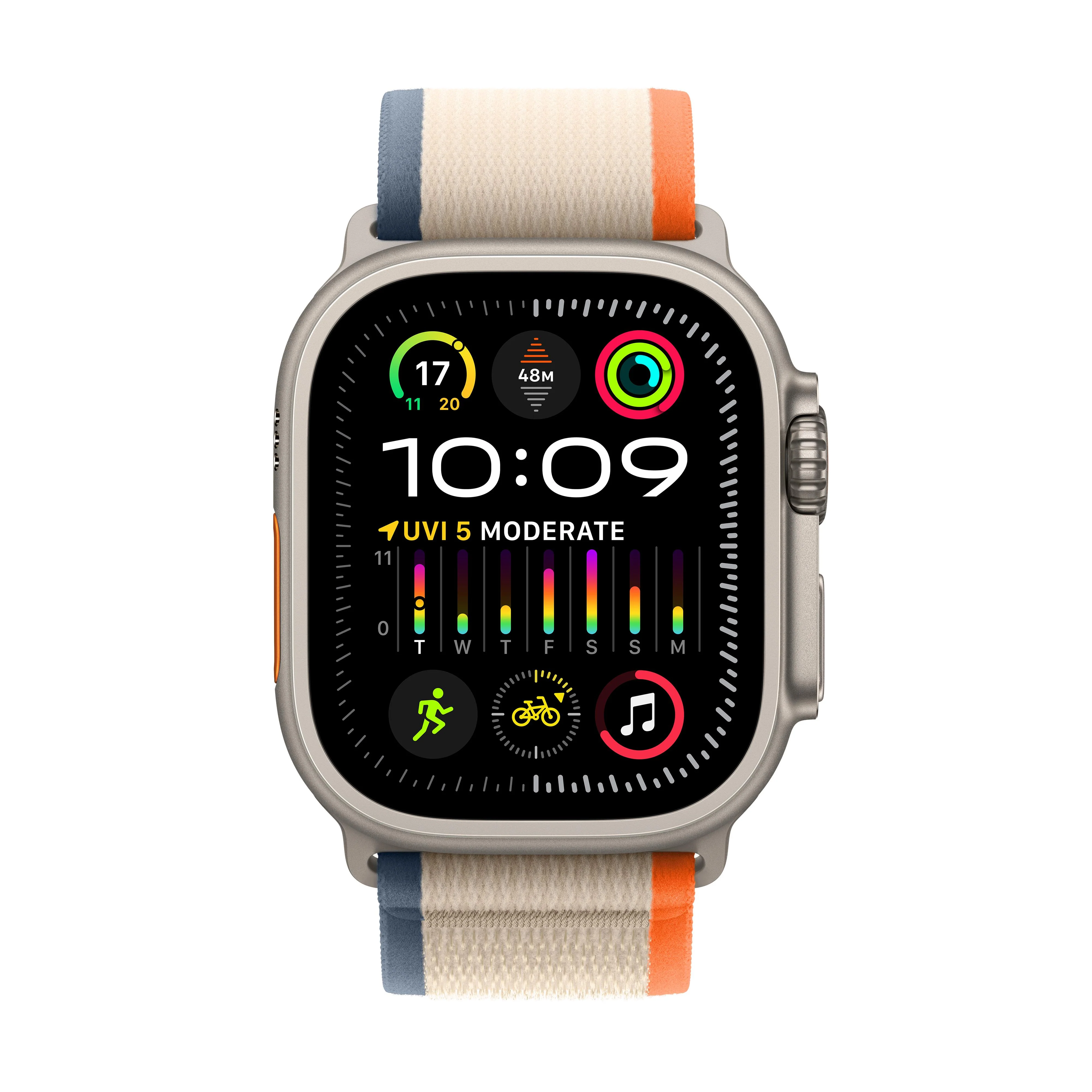 Apple Watch Ultra 2 GPS + Cellular 49mm Titanium Case with Orange/Beige Trail Loop - S/M - Image 2