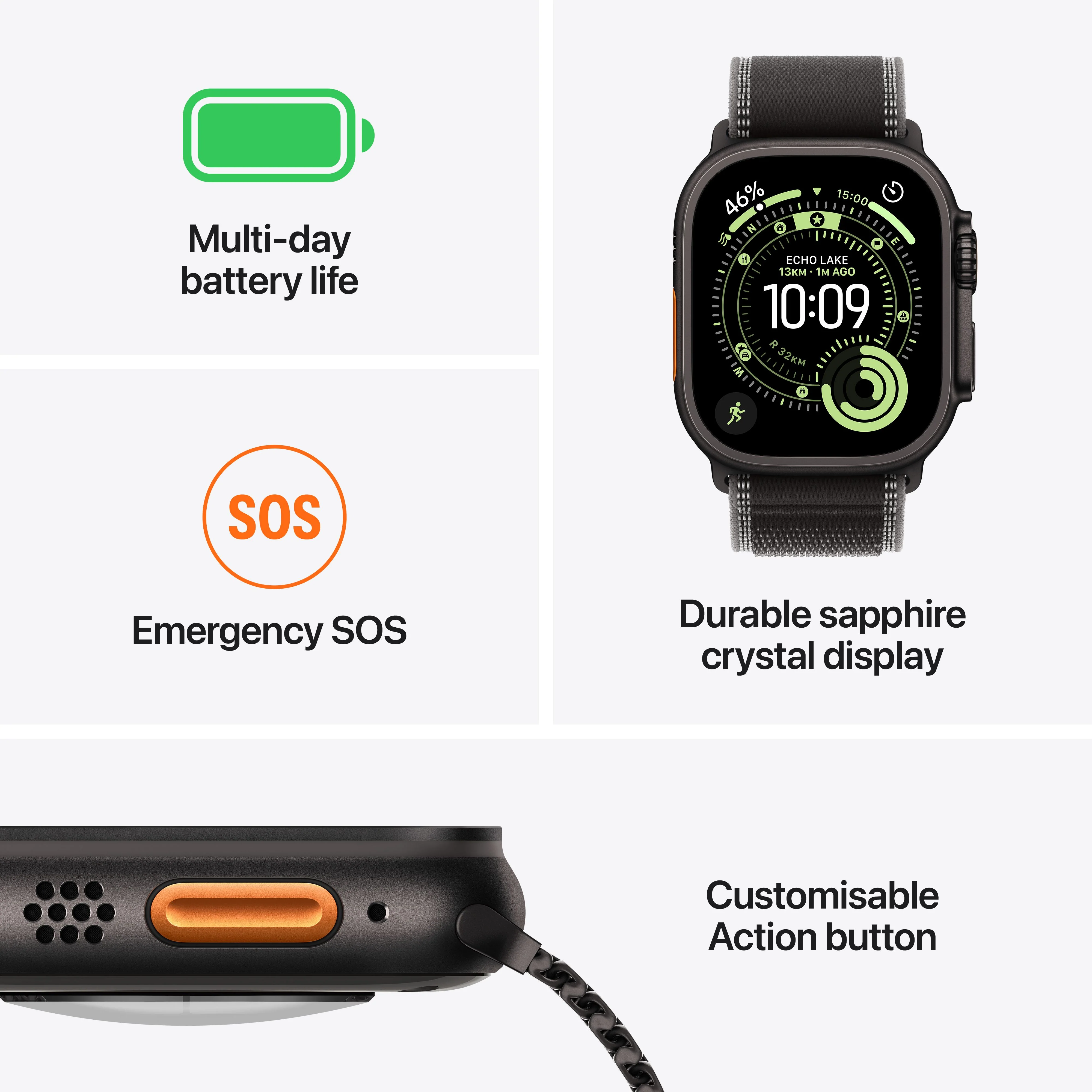 Apple Watch Ultra 3 GPS + Cellular 49mm Natural Titanium Case with Natural Titanium Milanese Loop - Large - Image 3