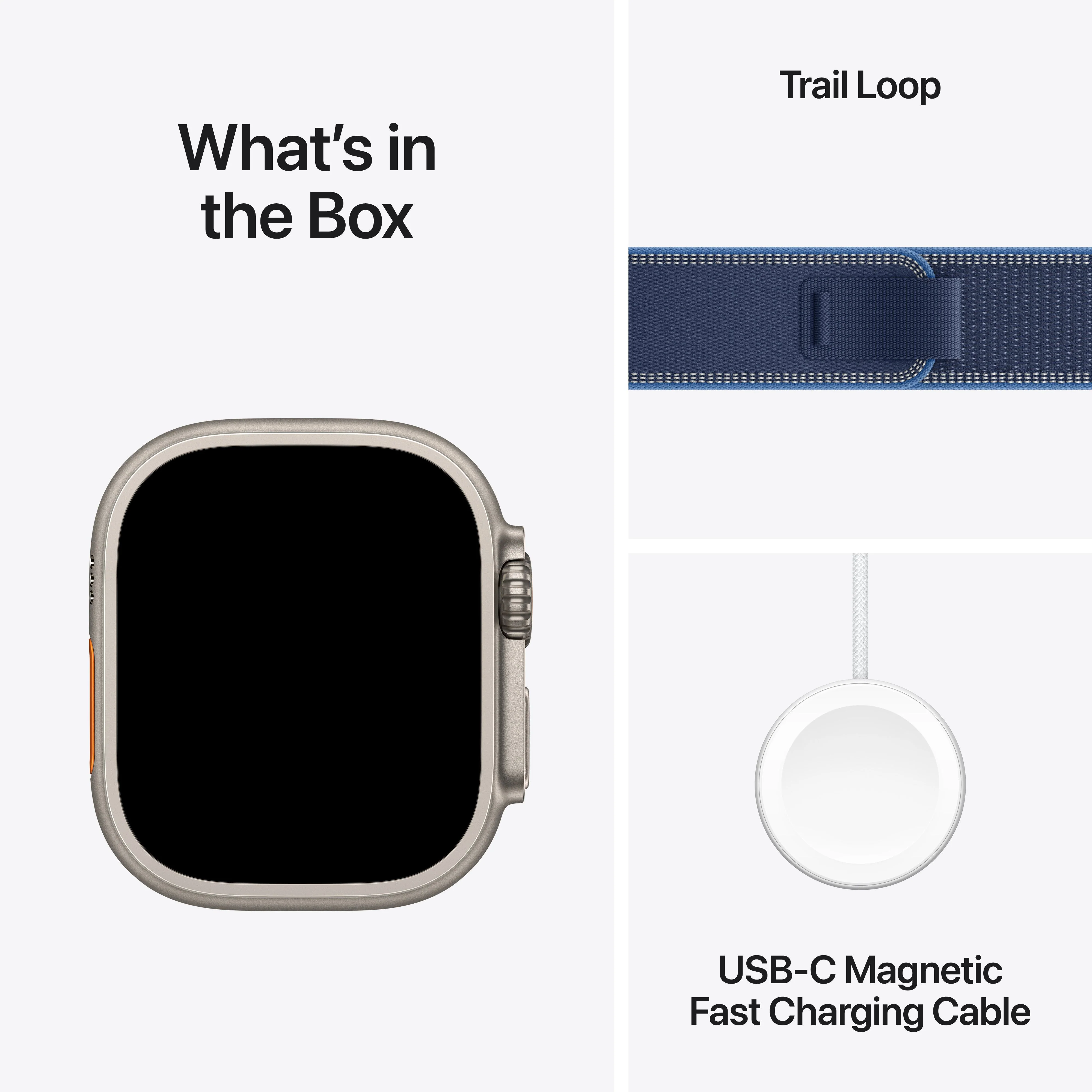 Apple Watch Ultra 3 GPS + Cellular 49mm Natural Titanium Case with Blue/Bright Blue Trail Loop - S/M - Image 9