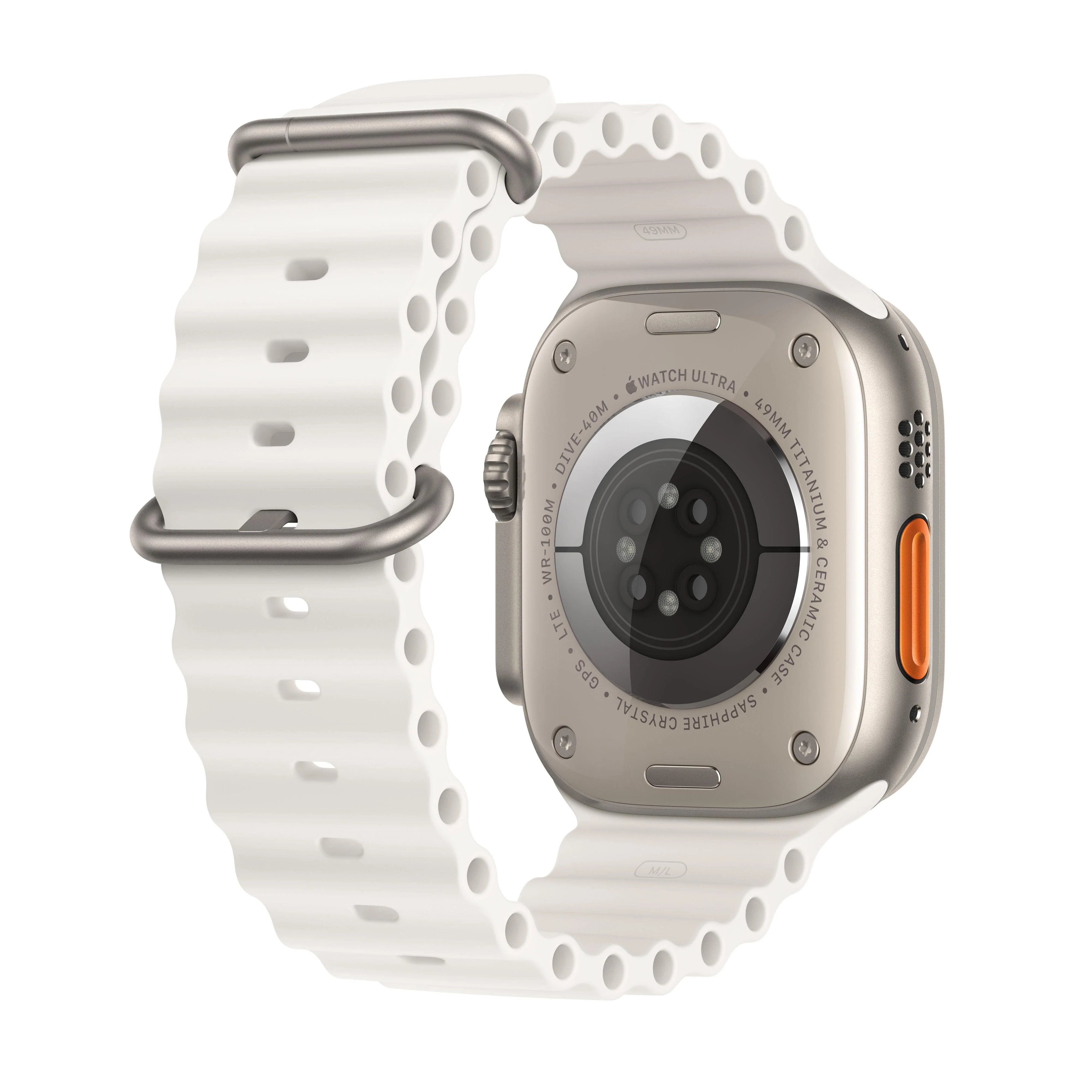 Apple Watch Ultra GPS + Cellular, 49mm Titanium Case with White Ocean Band - Image 3
