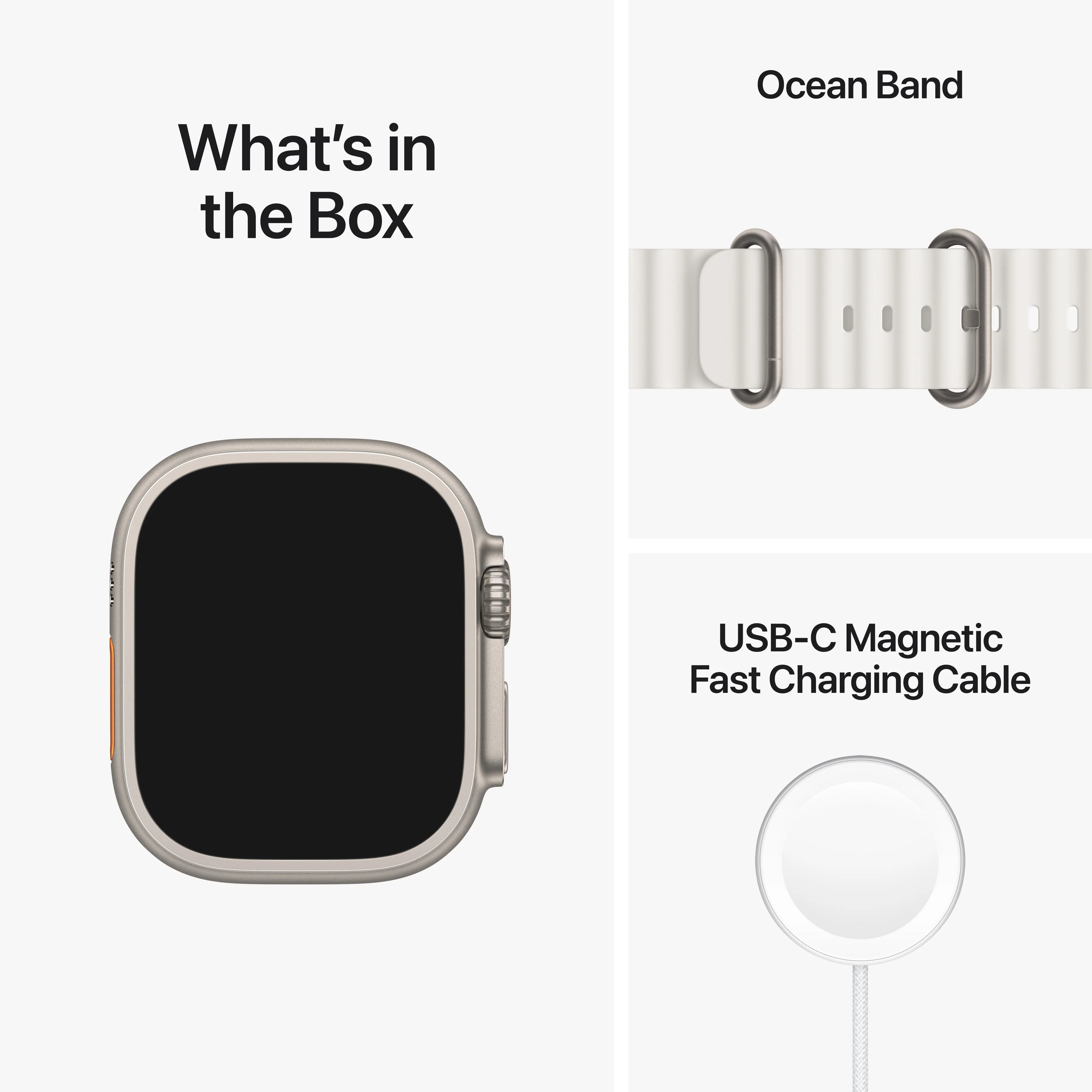 Apple Watch Ultra GPS + Cellular, 49mm Titanium Case with White Ocean Band - Image 9
