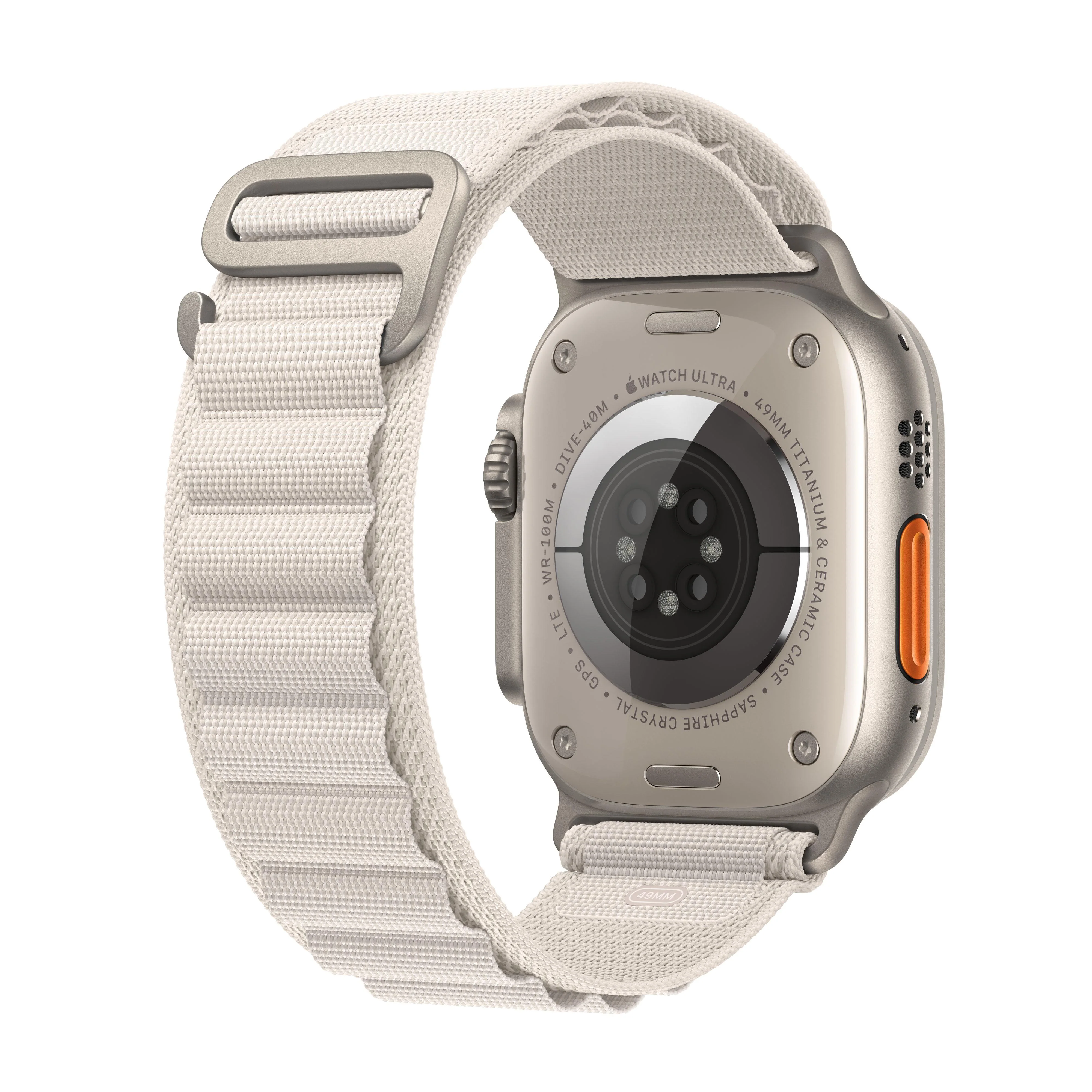 Apple Watch Ultra GPS + Cellular, 49mm Titanium Case with Starlight Alpine Loop - Medium - Image 3