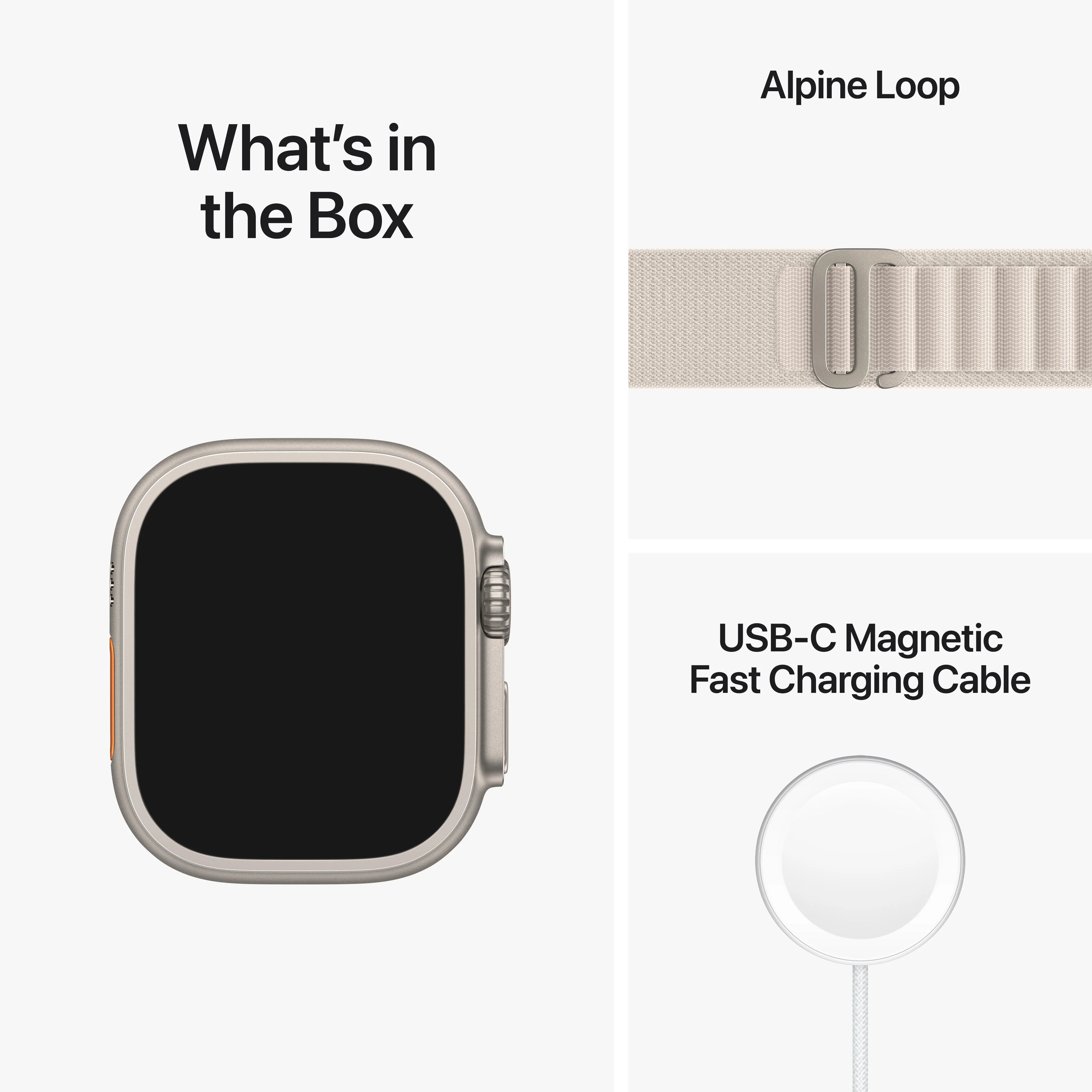Apple Watch Ultra GPS + Cellular, 49mm Titanium Case with Starlight Alpine Loop - Large - Image 9