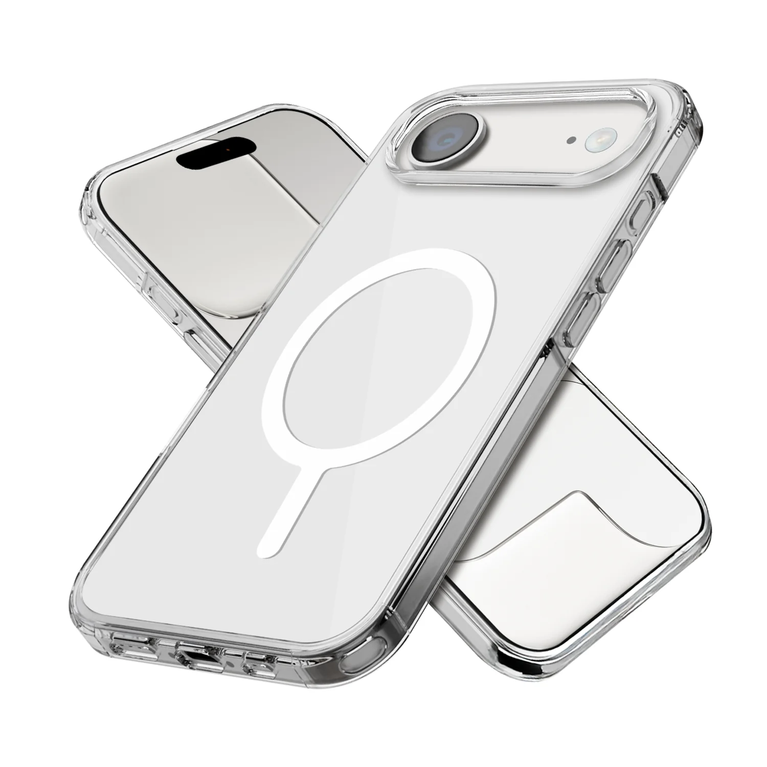 Gripp CLEAR MAGSAFE Case for Apple iPhone Air (6.5") with White Ring - Clear - Image 4