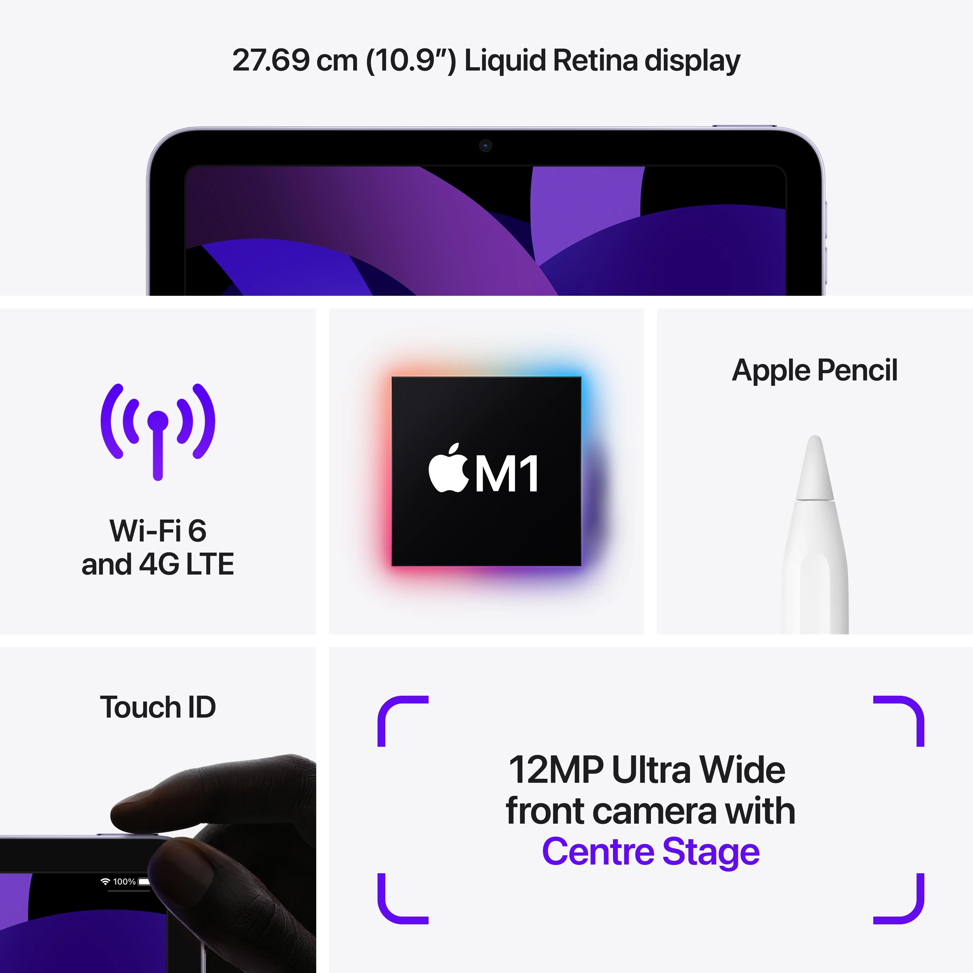2022 iPad Air Wi-Fi + Cellular 256GB - Purple (5th generation) - Image 7