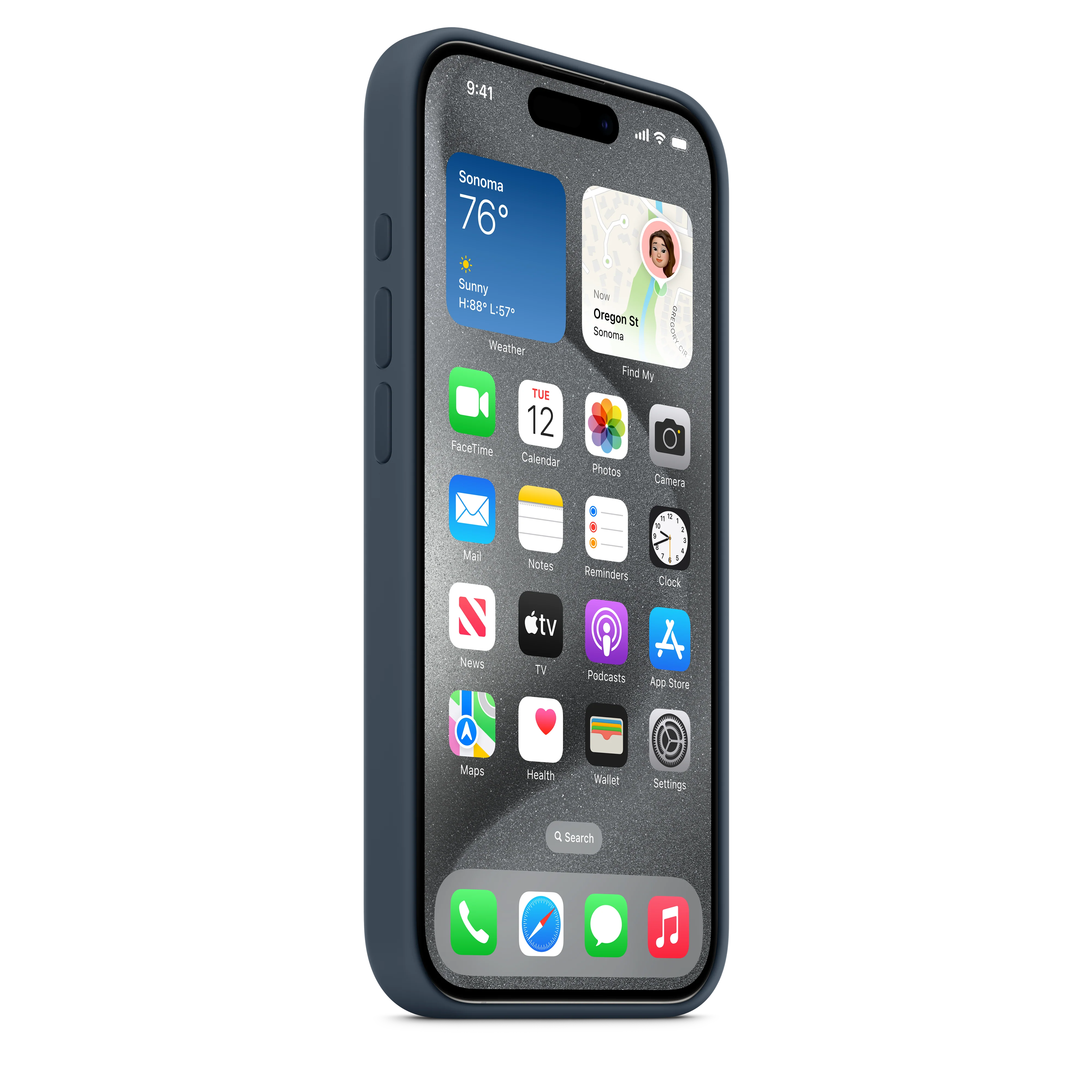 iPhone 15 Pro Silicone Case with MagSafe - Storm Blue - Image 6