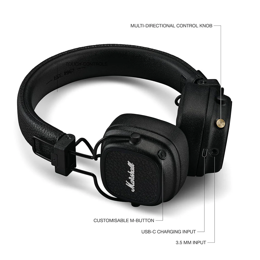 MARSHALL MAJOR V BT HEADPHONES Black - Image 6