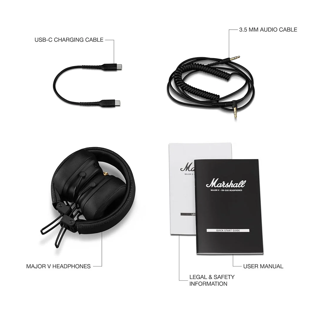 MARSHALL MAJOR V BT HEADPHONES Black - Image 9